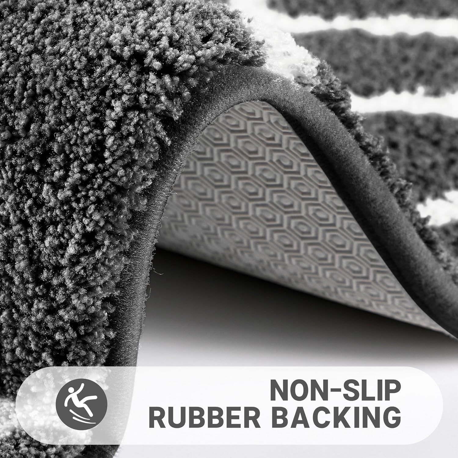 Bathroom Rugs 24 X 17 Inch, Super Soft Thick Plush Bath Mat, Non-Slip, Water Absorbent, Easier to Dry, Machine-Washable, Microfiber Floor Carpet for Bathtub, Shower, Dark Grey