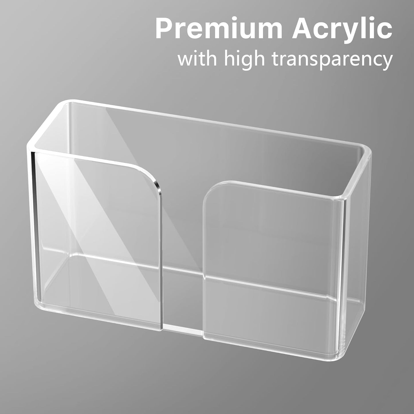 Set of 3 Acrylic Lid Organizers for Cabinets - Adhesive Door Storage Solution for Tupperware Lids, Heavy-Duty Slim Plastic Wall Baskets for Kitchen and RV Pantry Organization