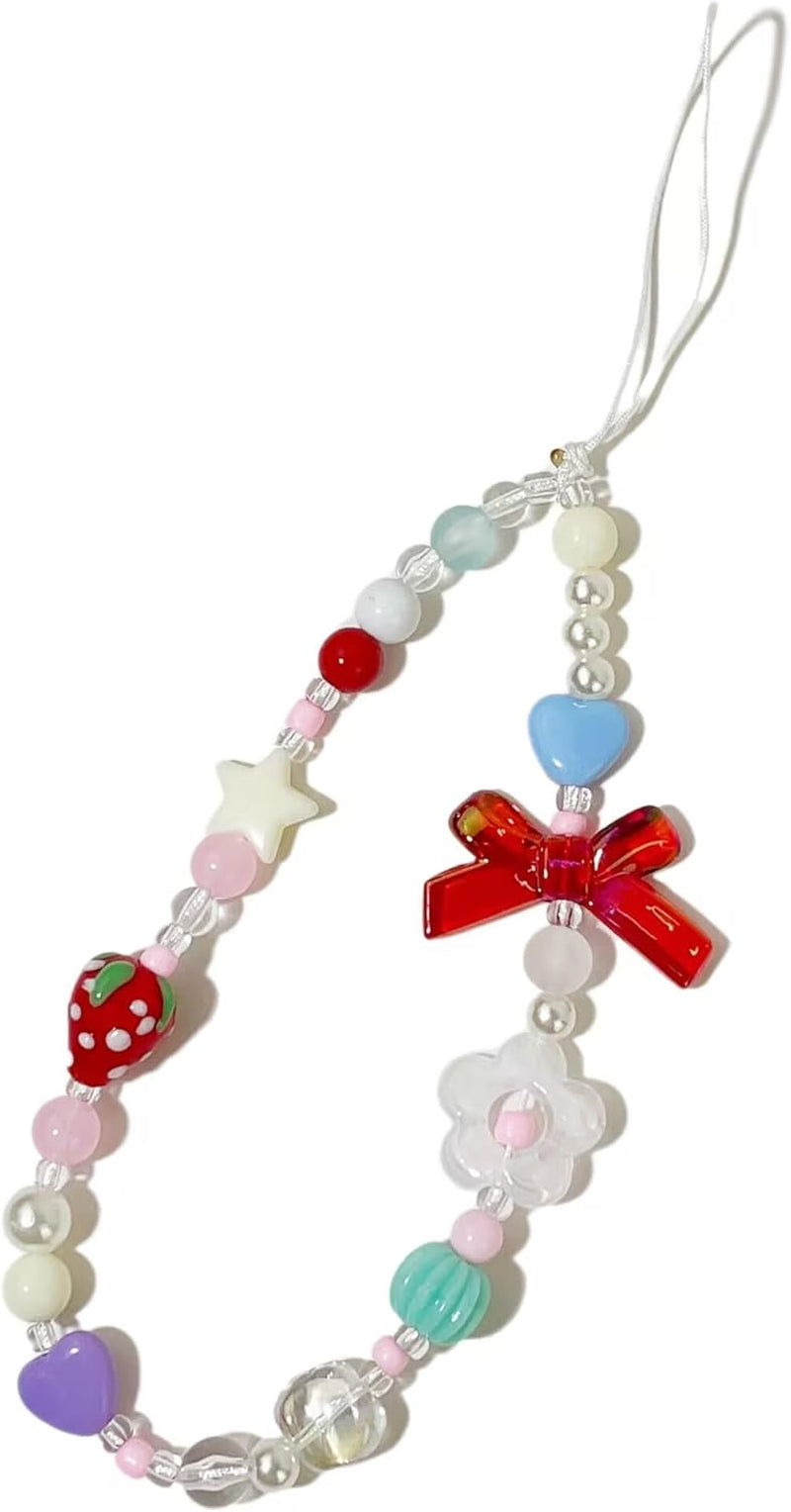 Strawberry Phone Charm Aesthetic Y2K Cell Phone Charms Strap Accessories for Keychain Camera