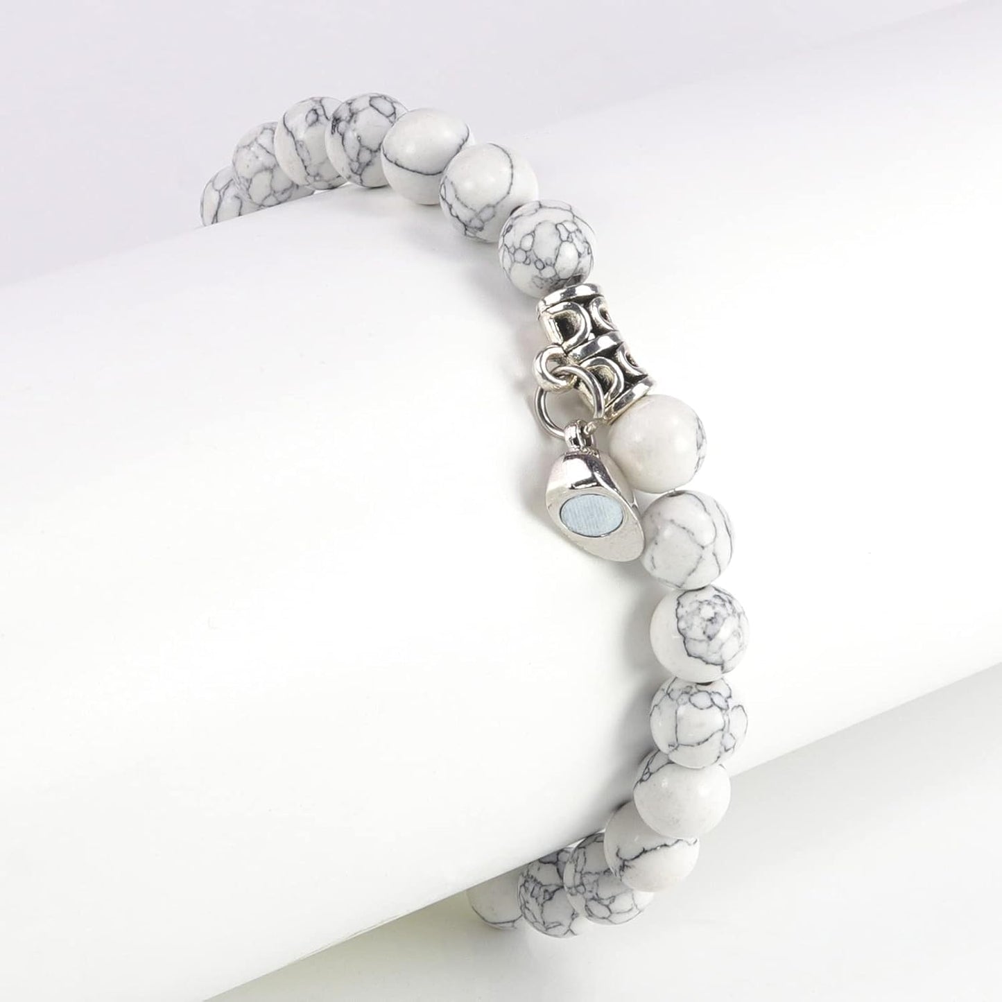 Valentine'S Day 2 Pieces of Magnetic Suction Love Set Bracelet, Natural Stone Bead Bracelet Set, Boyfriend and Girlfriend Long Handmade Bracelet Jewelry Gift (Wait)
