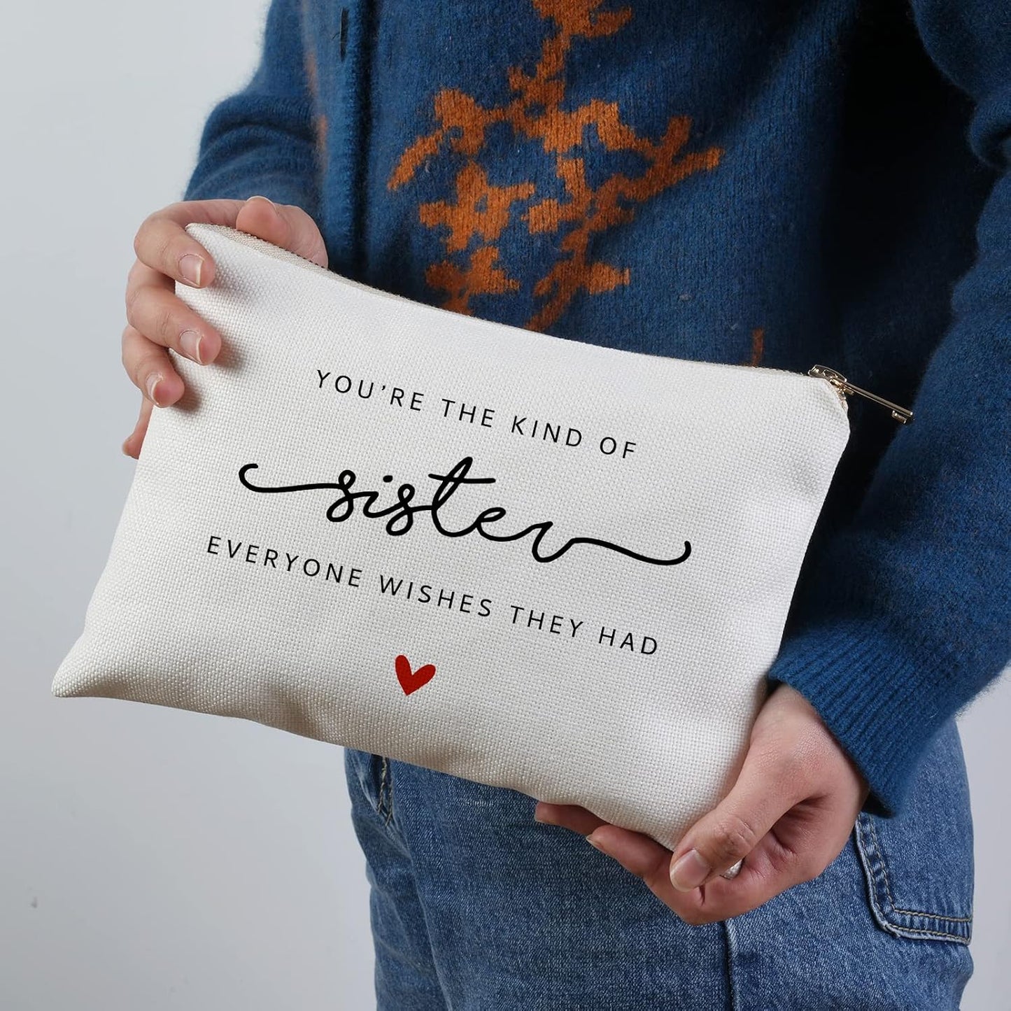 Sister Makeup Bag Gift, Sister Birthday Gift, Gift for Her, Sister Makeup Bag, Friendship Gift, Bestie Toiletry Bag, Graduation Gift for Sister, Travel Pouches