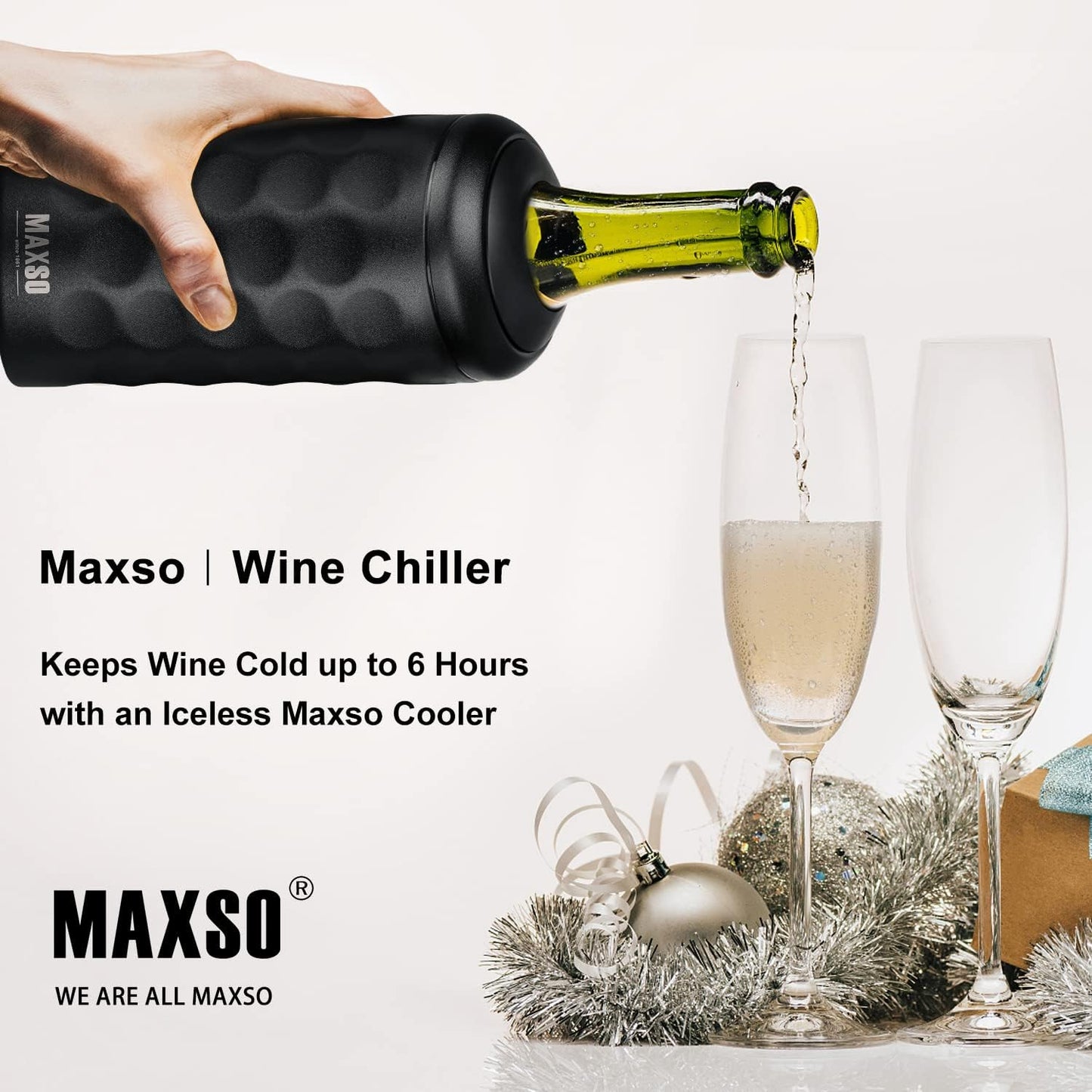 Wine Chiller Single Bottle Stainless Steel Iceless Cooler Insulated Wine Bottle Keep Wine Cold up to 6 Hours Fits Most Wine Bottles Gift for Wine Lovers Rapid and Portable