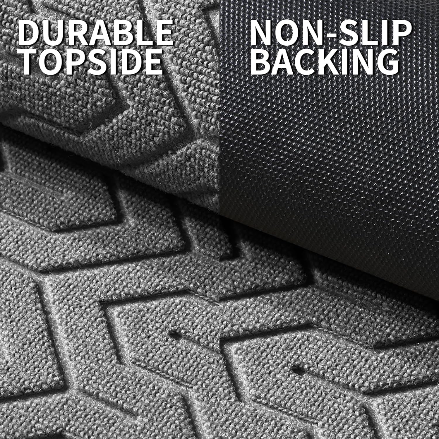 Front Door Mat outside Entrance, Waterproof Indoor Outdoor Welcome Mats for Entrance, Heavy Duty Non-Slip Rubber Backing, Garage or Patio Entry Floor, 29.5X17, Grey