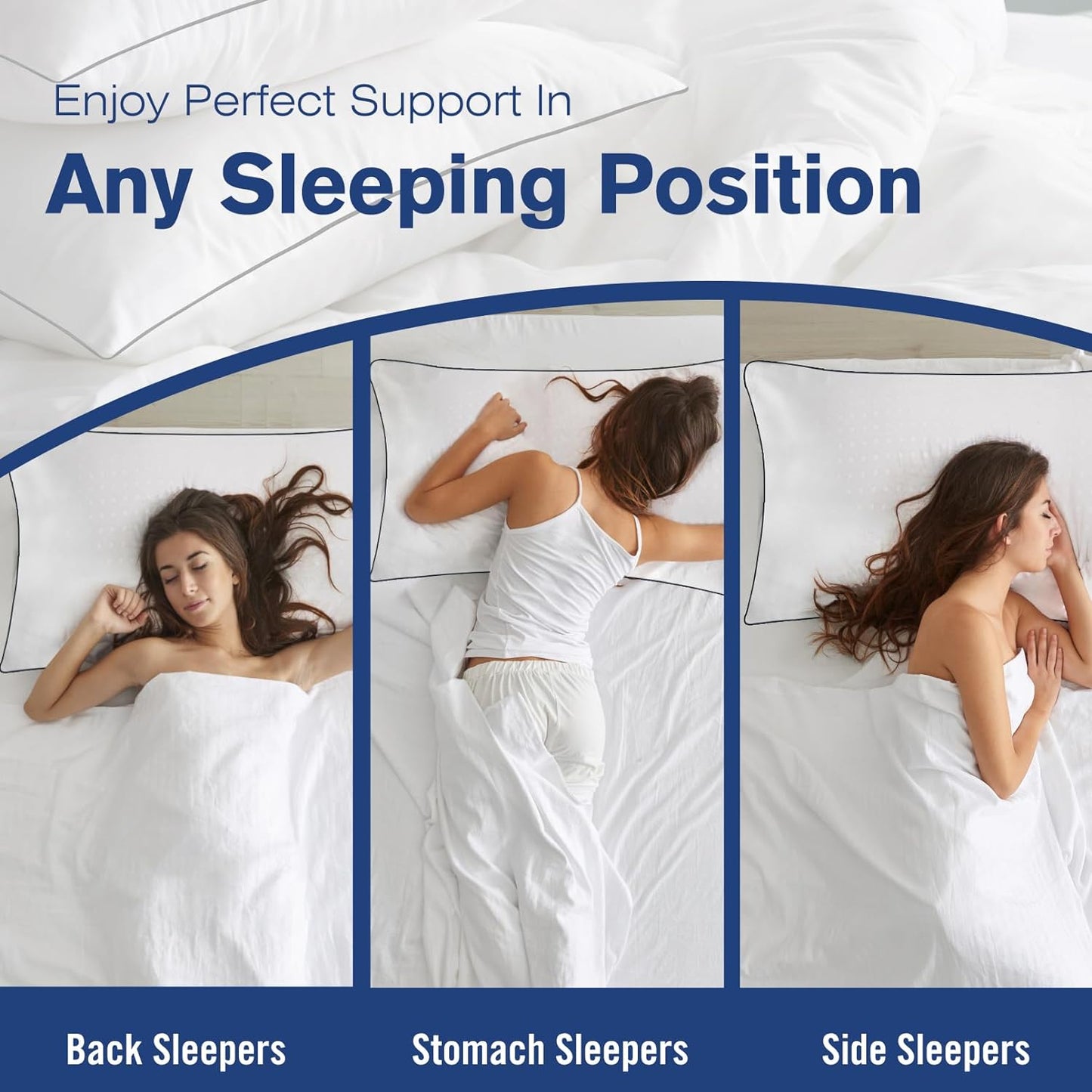 Standard Size Bed Pillows for Sleeping 4 Pack,Luxury Hotel Pillows,Comfortable and Supportive,Machine Washable,Suitable for Stomach,Back and Side Sleepers.