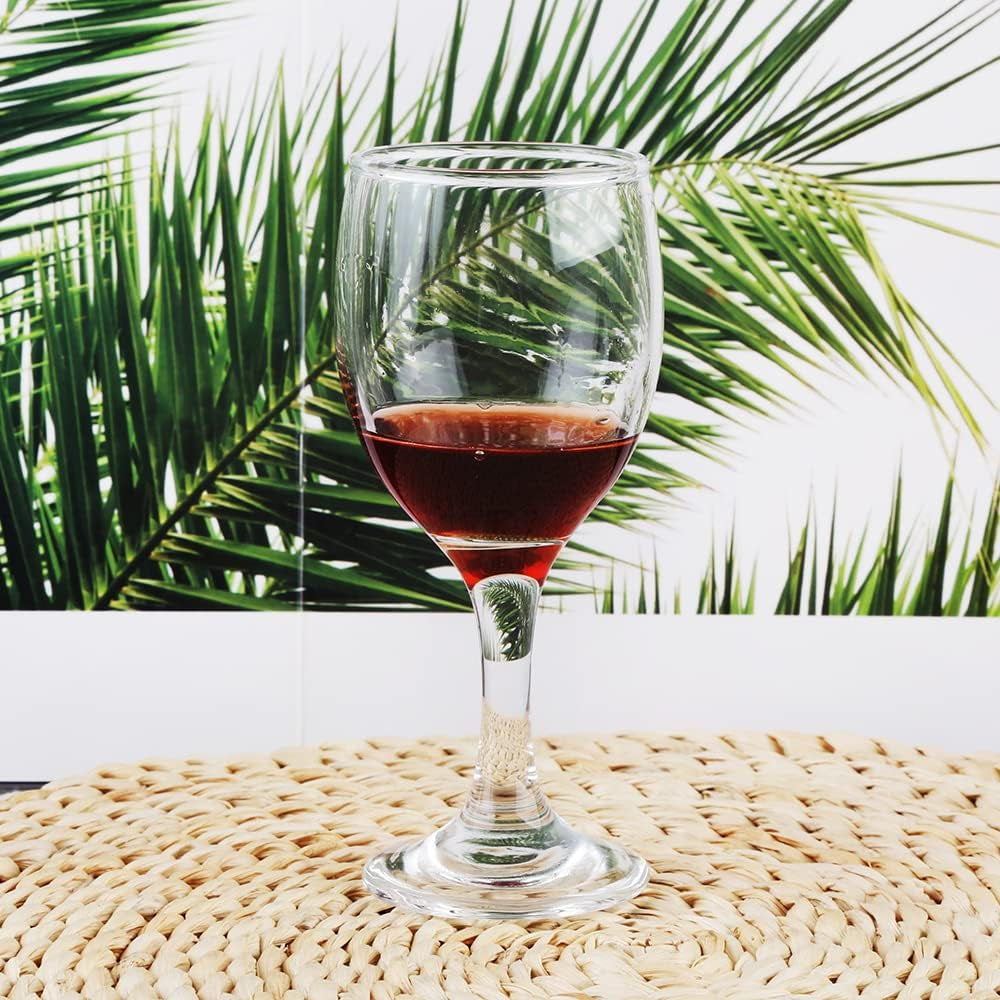 HEIGHT 5.6 Inches 120ML 4 Ounce - Set of 24 Classic Small Red Wine Glasses Durable Clear White Lead-Free Glass Cup for Party (Glass, 24Pcs4Oz)