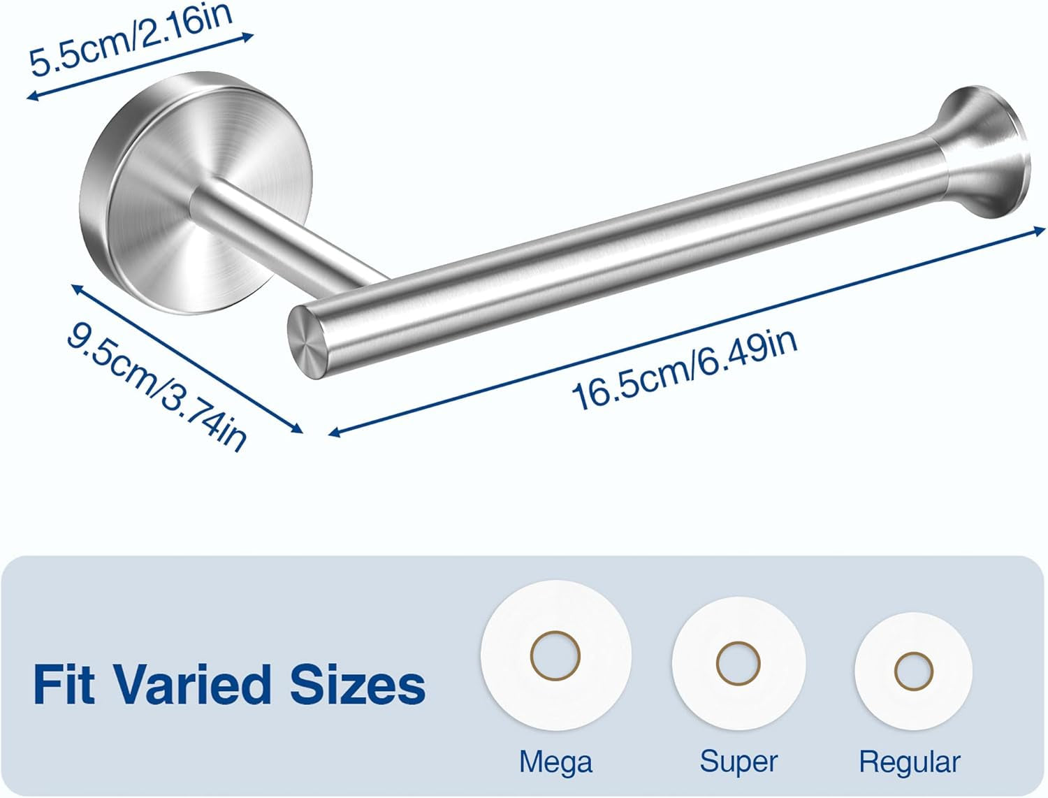 Toilet Paper Holder Silver Wall Mount Stainless Steel for Bathroom Kitchen Brushed Nickel