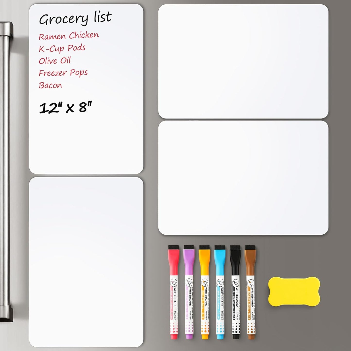 3 Pack Dry Erase Magnetic Calendar for Refrigerator - Monthly & Weekly & Daily Planner, 14"X11" + 4 Pack Magnetic Dry Erase Board Sheet for Fridge, 12"X8"