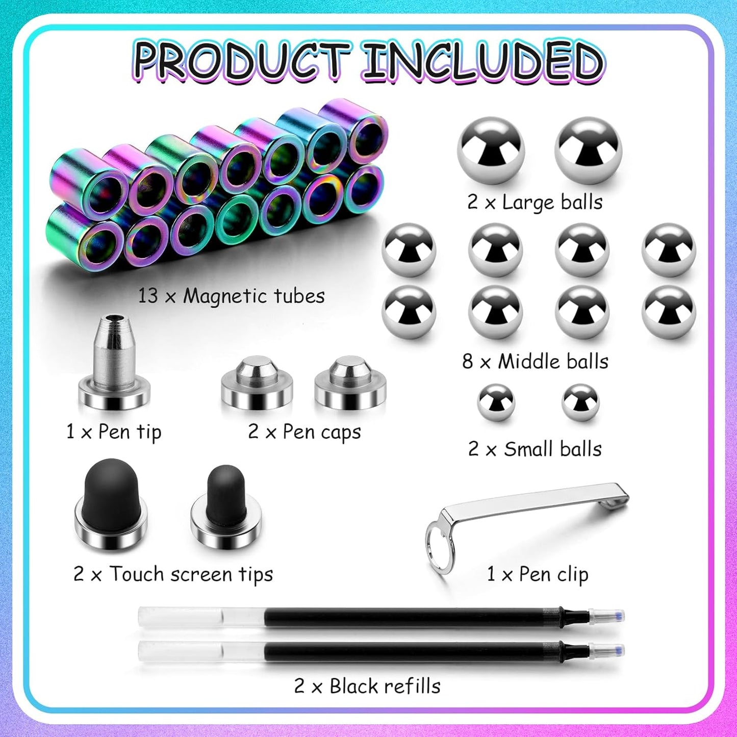 Magnetic Fidget Pen - Stress Relief Writing Tool and Decompression Toy, Ideal Gift for Teens and Family