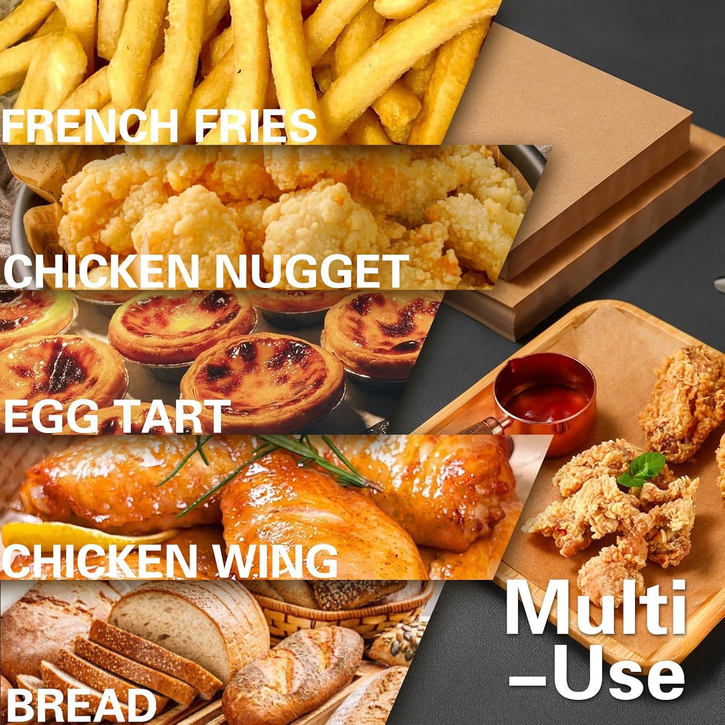 125Pcs Large Air Fryer Liners Disposable Compatible with Chefman XL 8-Qt Family Air Fryer, 9Inch Square