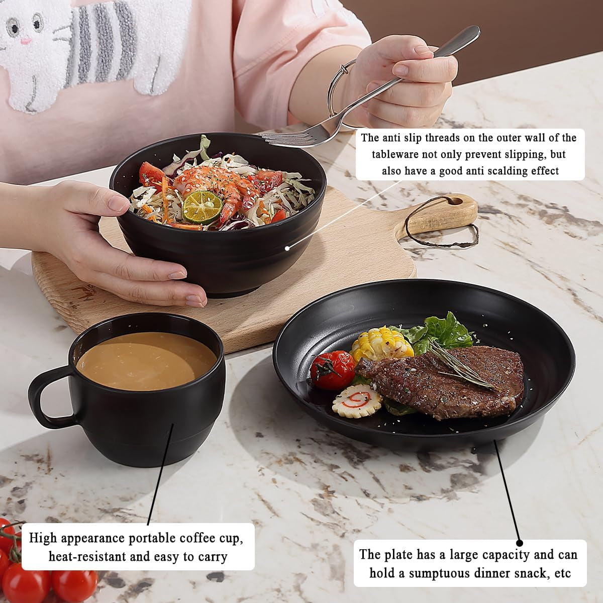 Camping Mess Kit for Two: Complete Silverware Set with Spoons, Forks, and Knives - Essential Gear for Travel, Picnics, and Outdoor Adventures - Lightweight and Easy to Clean