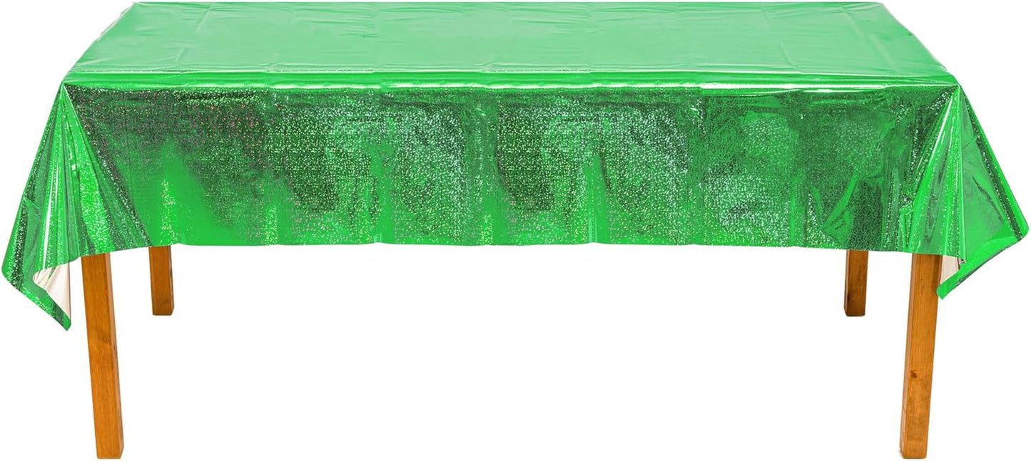 Green Party Table Covers Disposable Tablecloth for St. Patrick’S Day/Birthdays Party/Turtle/Hawaiian Ceremony Decorations Rectangle Tablecover 54'' X 108'' - 2 Packs