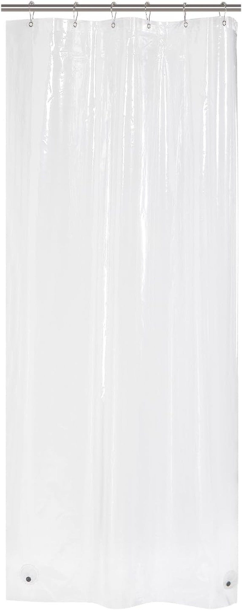 Small Shower Curtain Liner, 36X72 Stall Plastic Clear Shower Curtain Liner, PEVA Cute Narrow Shower Liner, Stand up Shower Curtain Liners with 2 Magnets and 6 Rustproof Grommet Holes