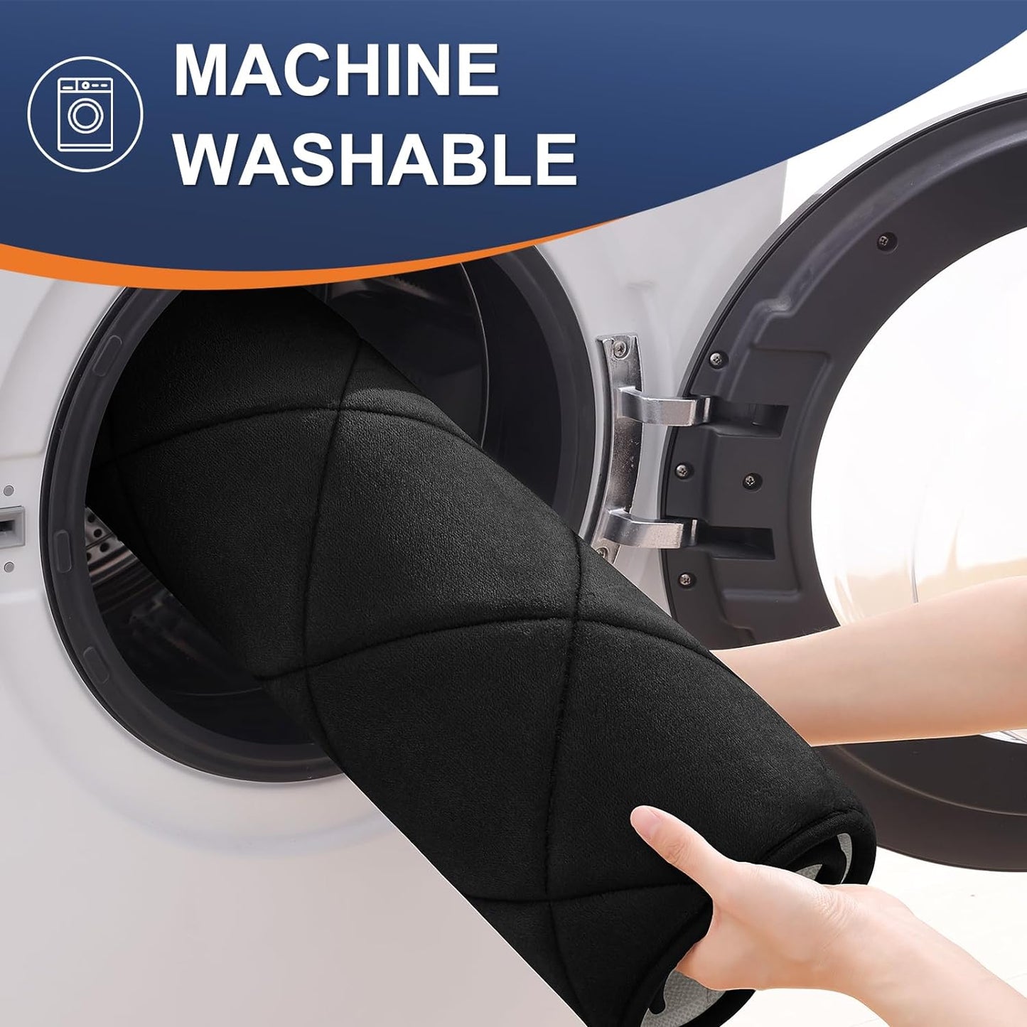 Memory Foam Bathroom Rugs, Bath Rug Size 30X20+30X20 in Black, 2 Item Bundle