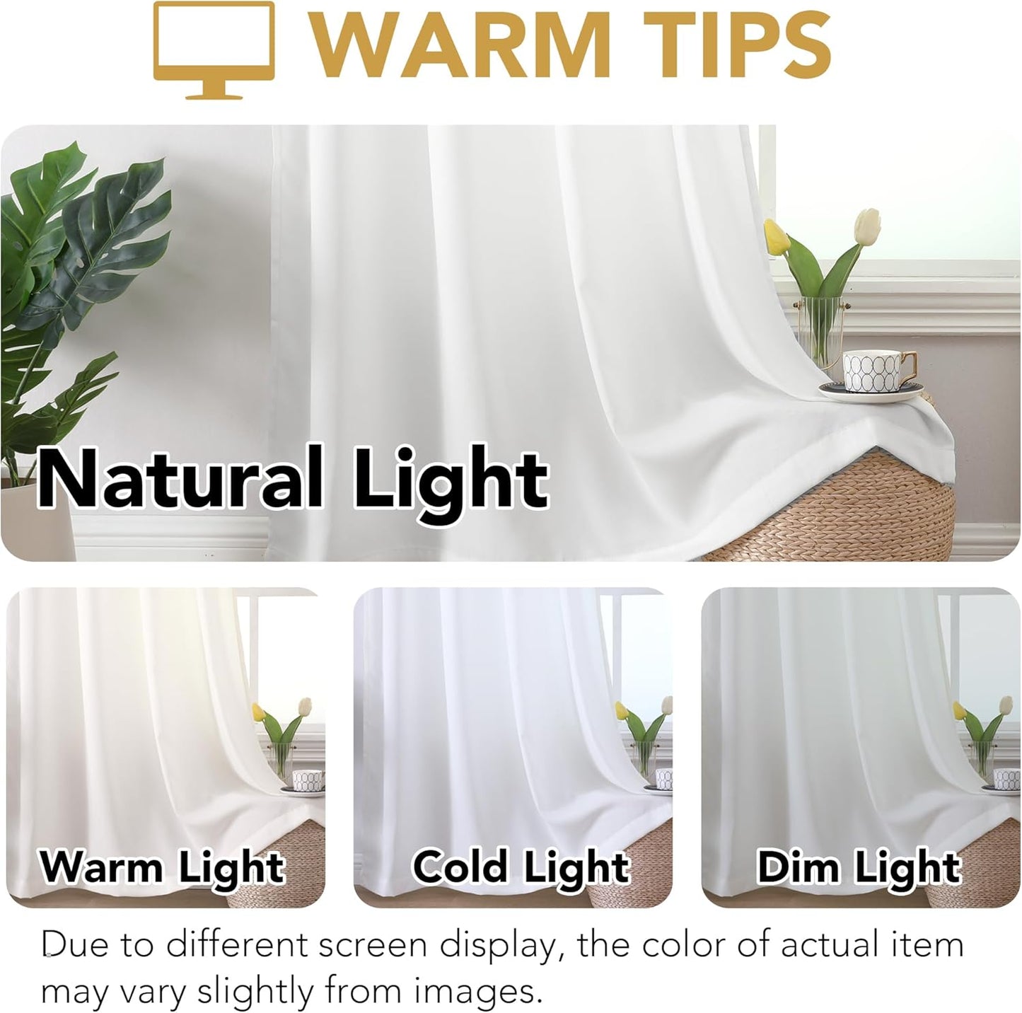 Sheer Curtains 63 Inches Long Non-See-Through Farmhouse Curtains for Living Room Light Filtering Semi Sheer Panels for Bedroom Privacy Window Drapes 2 Panels Rod Pocket, White