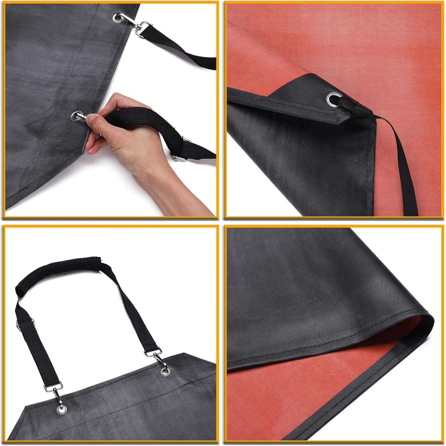 Thick Rubber Waterproof Apron, Adjustable Heavy Duty Dishwashing Apron, Work Apron for Cooking, Cleaning Fish, Gardening, Lab Work, Butcher and Dog Grooming