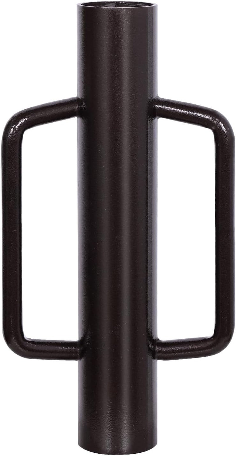 Fence Post Driver with Handle Steel Head Fence Post Driver 16.8 Inch T Post Driver/Rammer Brown Hand Heavy Duty Post Pounder