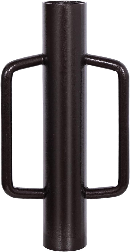 Fence Post Driver with Handle Steel Head Fence Post Driver 16.8 Inch T Post Driver/Rammer Brown Hand Heavy Duty Post Pounder