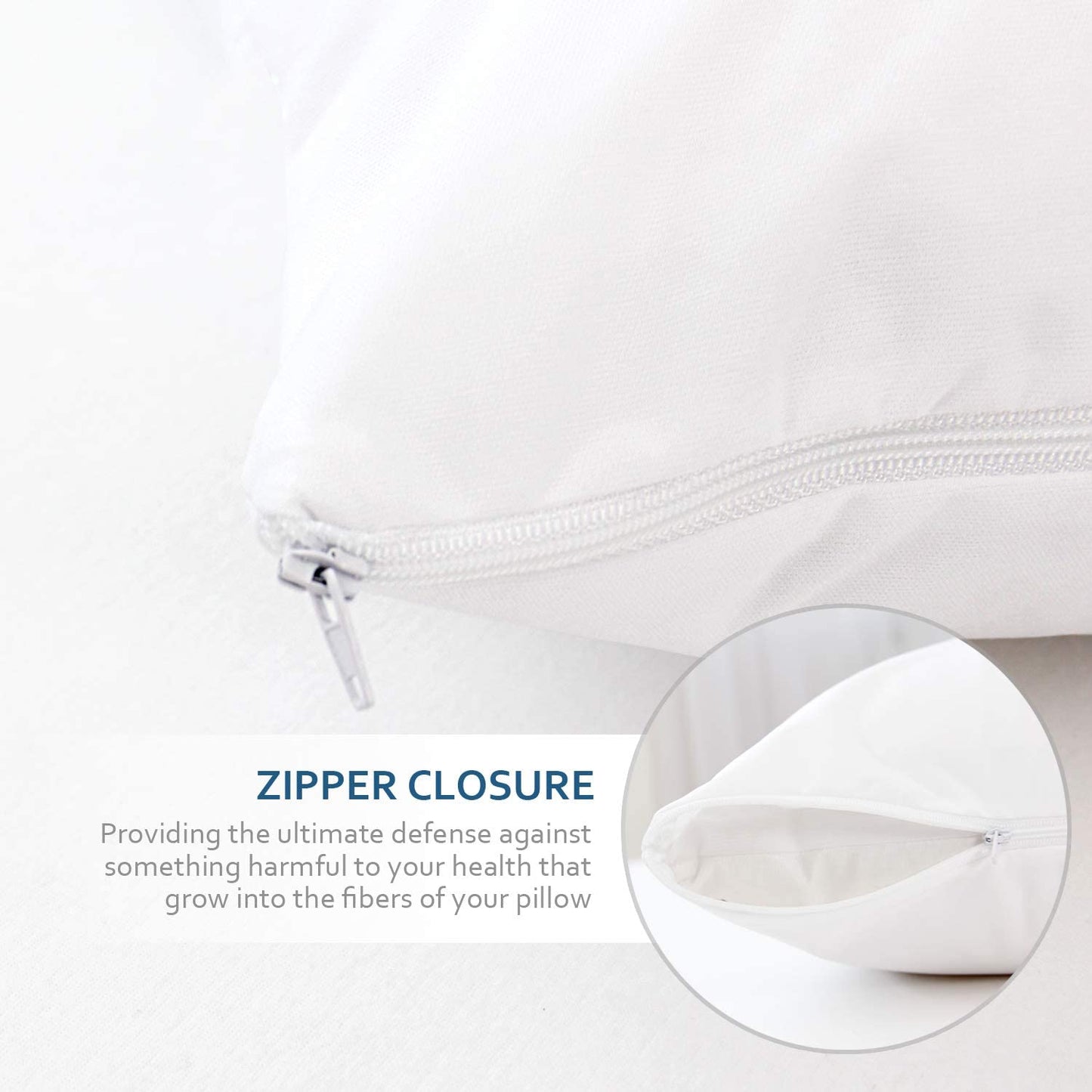 Waterproof Pillow Protector Body Size 2 Pack, Body Pillow Cover with Zipper 21"X 55" Pillow Protector Pillow Covers Encasement Pillow Case White