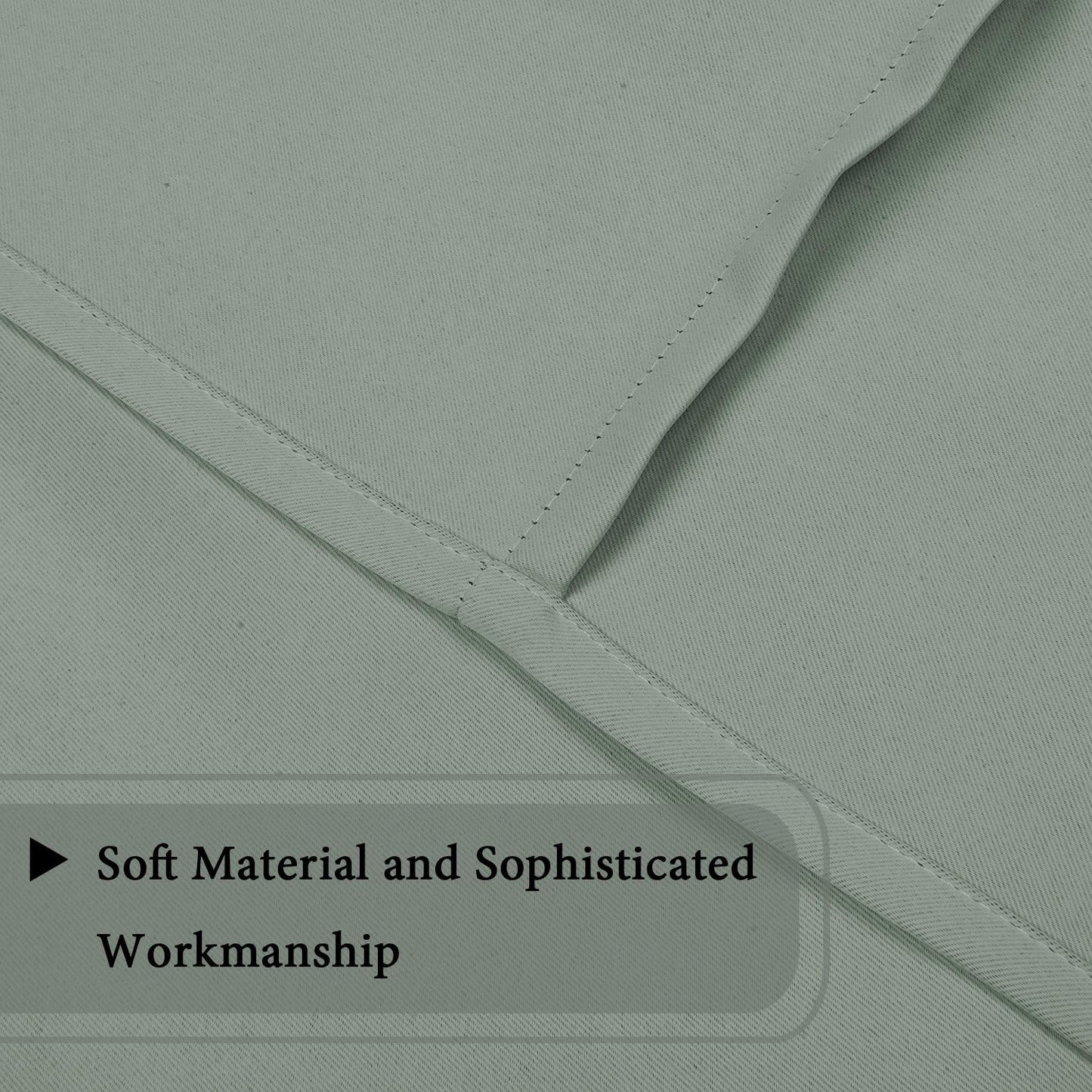Blackout Curtains-Tie up Shade for Window Thermal Insulated Room Darkening Rod Pocket Curtains for Kitchen (Rod Pocket Panel, 42 Inches W X 63 Inches L,Light Sage)