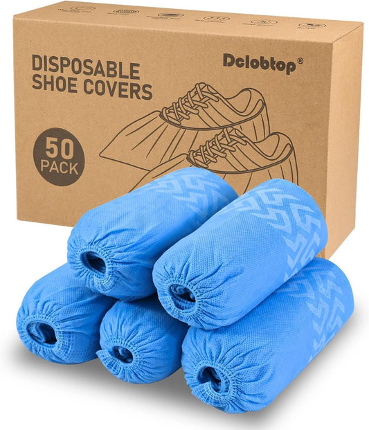 Shoe Covers Disposable Non-Slip,Durable & Recyclable Booties for Shoes Covers,Foot Covers for Shoes Disposable,Stretchable Fits up to Size 13 US Men,X-Large 50 Count
