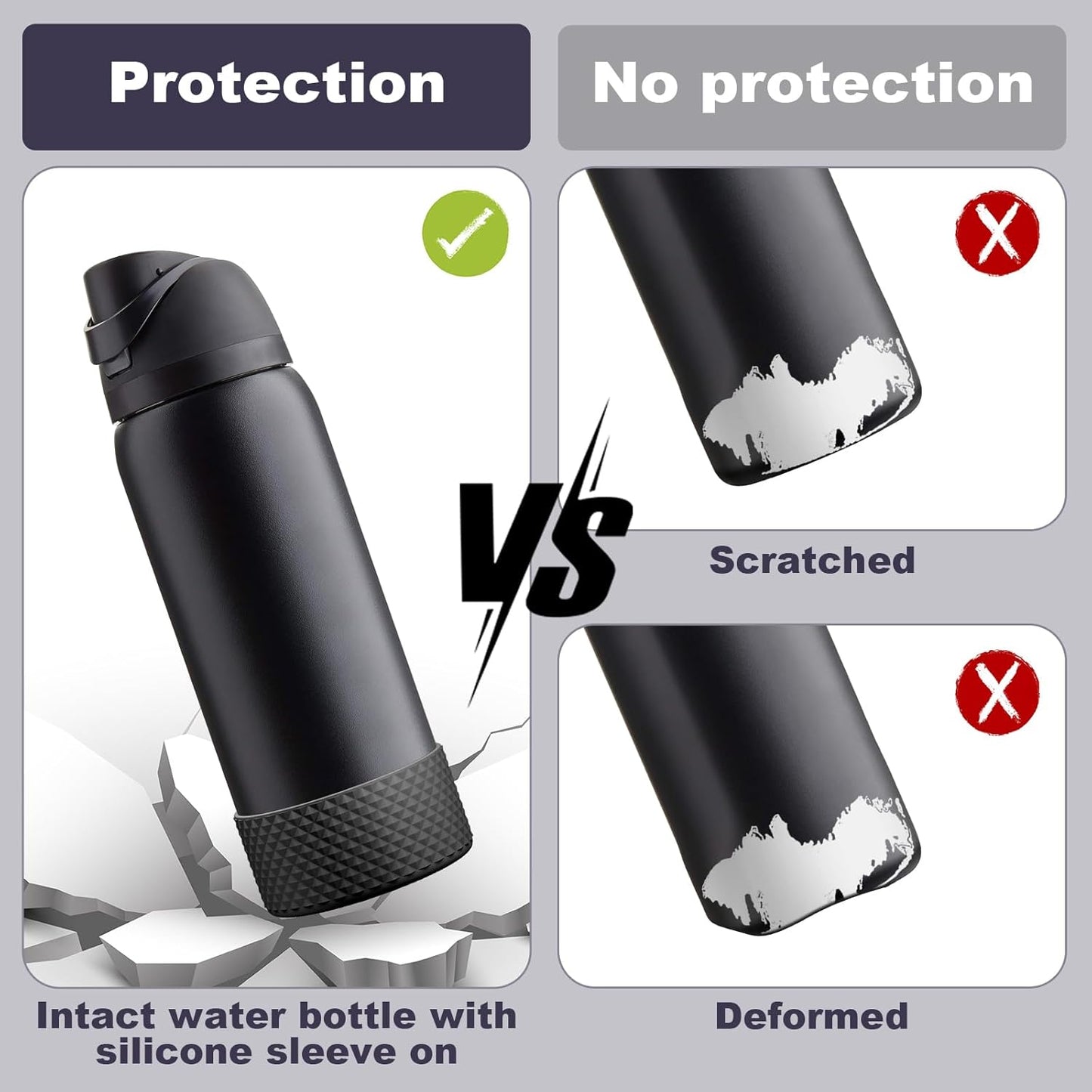 Silicone Boot for Owala Water Bottle 24 Oz 32 Oz 40 Oz, Anti-Slip Protective Sleeve for Freesip/Twist/Flip Stainless Steel Water Bottles Accessories