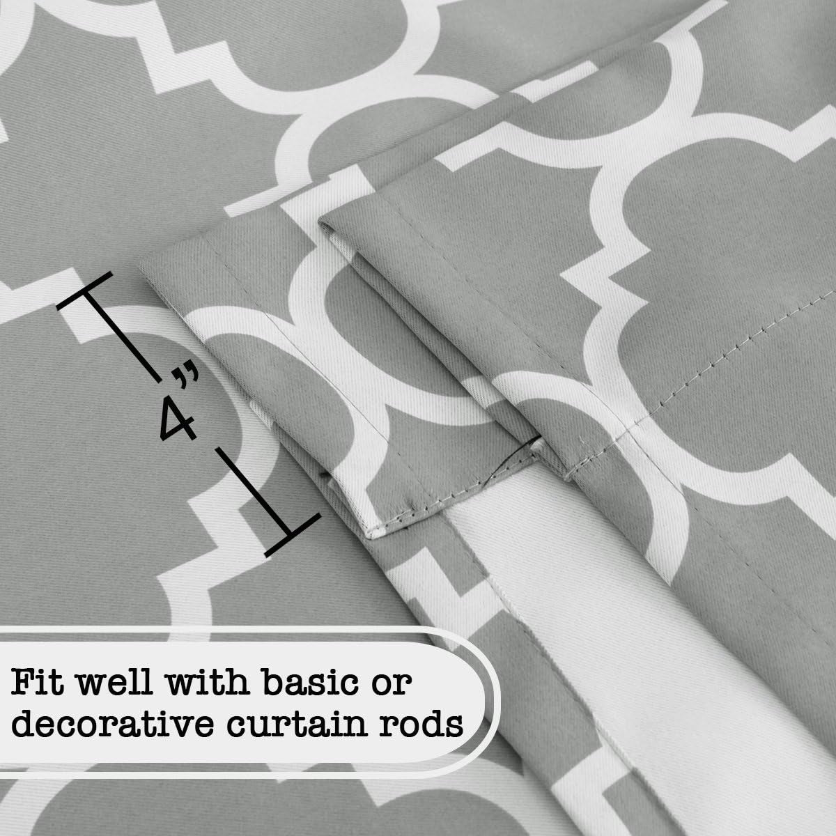 Beautiful Quatrefoil Dove Pattern Thermal Insulated Blackout Tie up Curtains, Rod Pocket Home Fashion Balloon Shade for Small Window, W42 X L63 Inch-Dove(Set of 1)