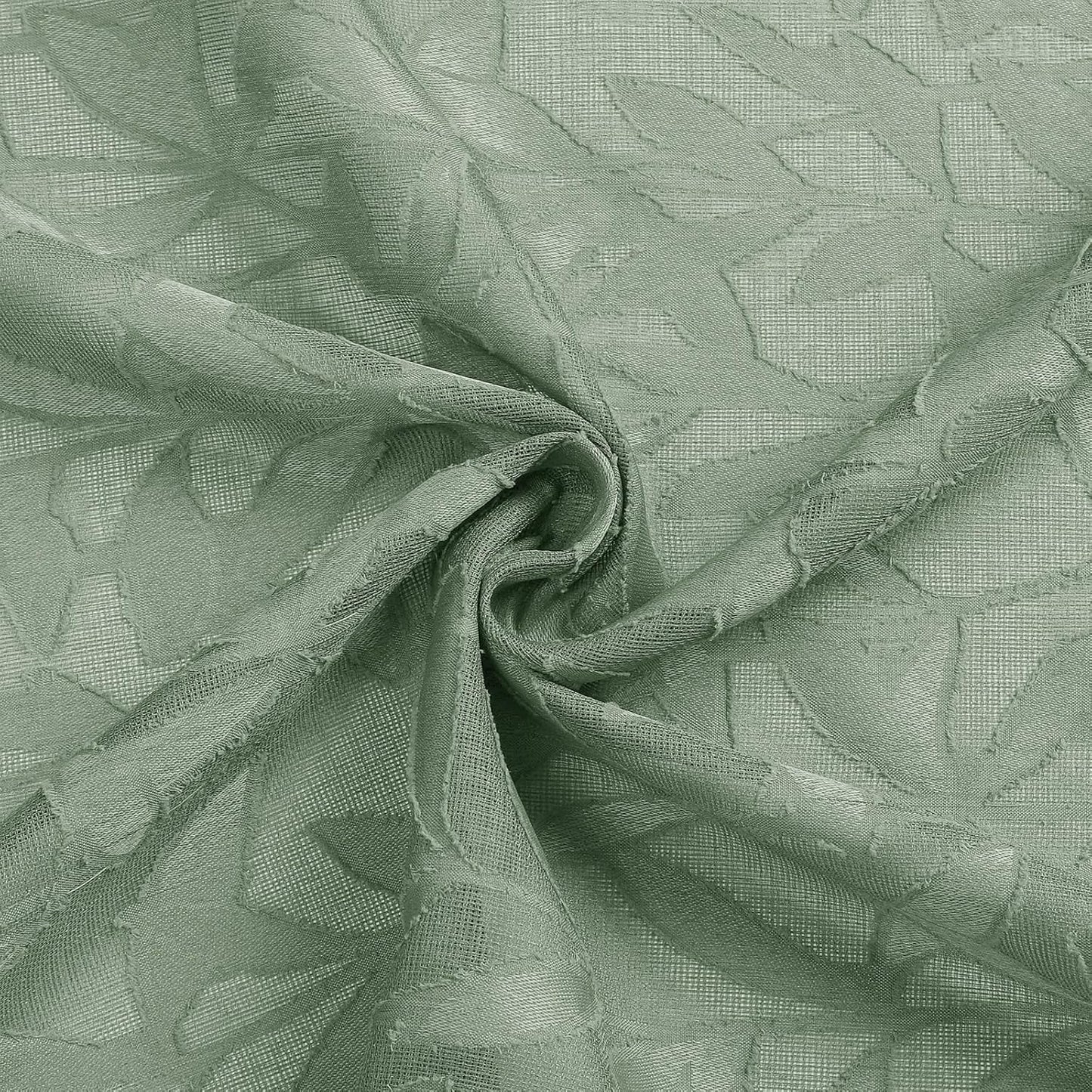 Sage Green Sheer Curtains 84 Inches Long 2 Panels Set, Light Filtering Soft Airy Leaf Elegant Sheer Curtains for Bedroom Living Room, 42Wx84L Inches, 2 Panels