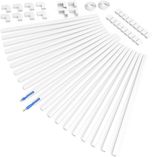 Cable Hider, 315In Cord Covers for Wires on Wall, One-Cord Cord Hider, Paintable Wire Hiders Wire Covers for Cords, Cable Management for Hiding 1-2 Small Wires, 20X L15.7 W0.59 H0.40In, White