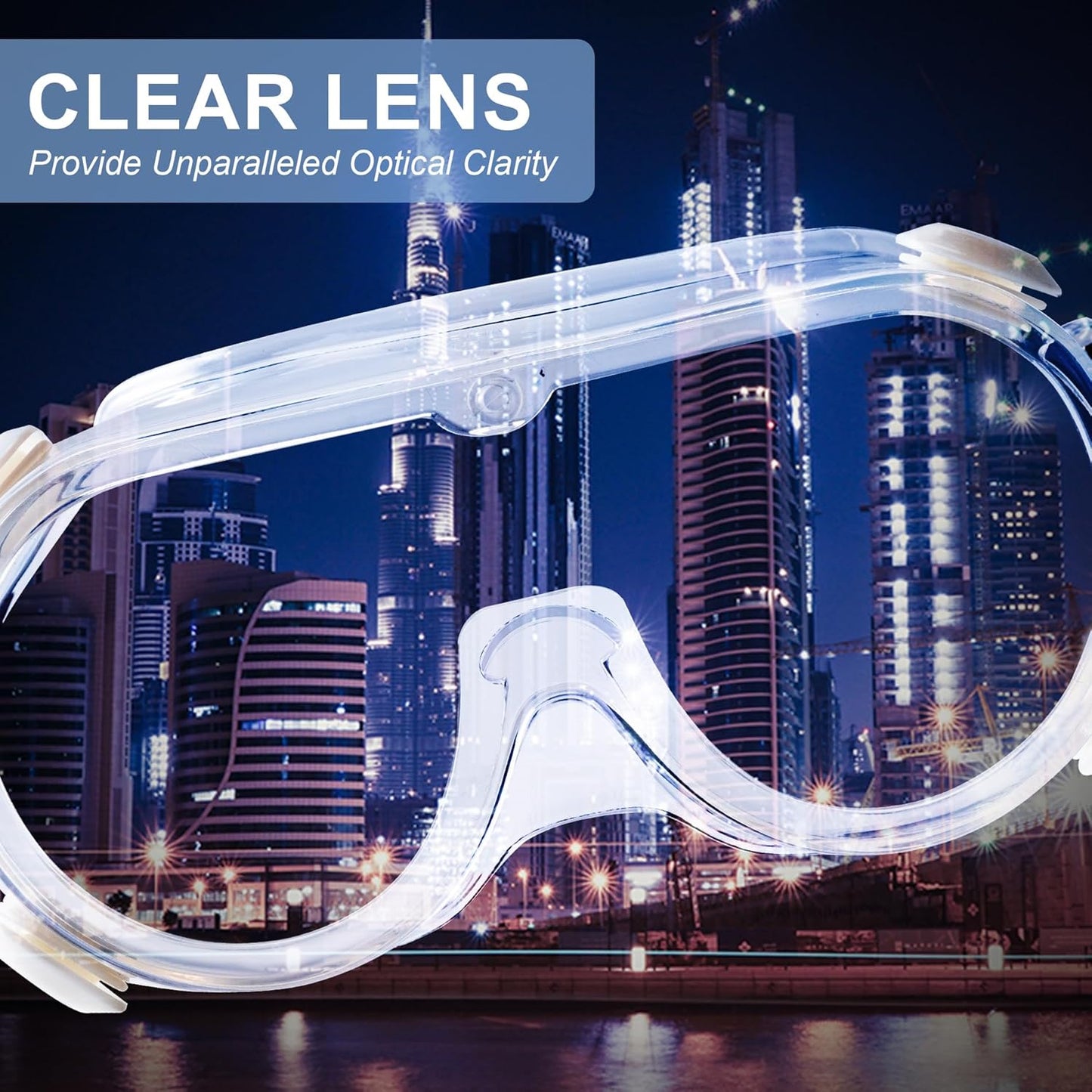 2-Pack Professional Anti-Fog Safety Goggles for Laboratory, Construction, and Industrial Use