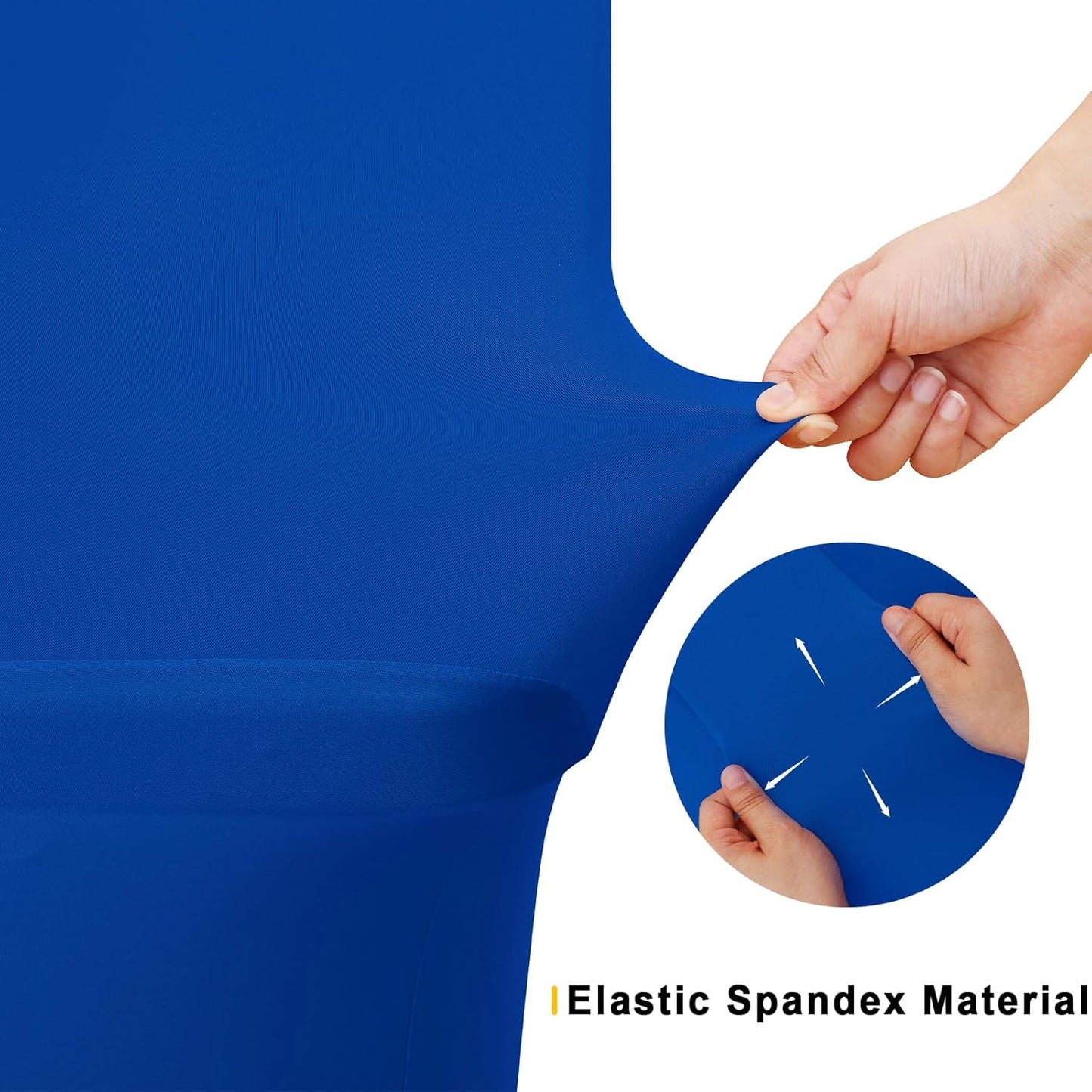 Spandex Tablecloths - 2 Pack 6FT Elastic Fitted Stretch Covers for Rectangle Tables, Washable for Outdoor Events, Weddings, Banquets & Parties (Blue, 72L x 30W x 30H Inches)