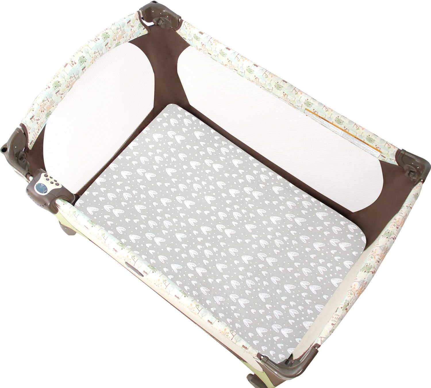 Pack and Play Sheets Fitted, 2 Pack Playard Sheets Fits for Graco Pack N Play Mattress, 100% Jersey Knit Cotton Mini Crib Sheets for Baby Boys & Gril