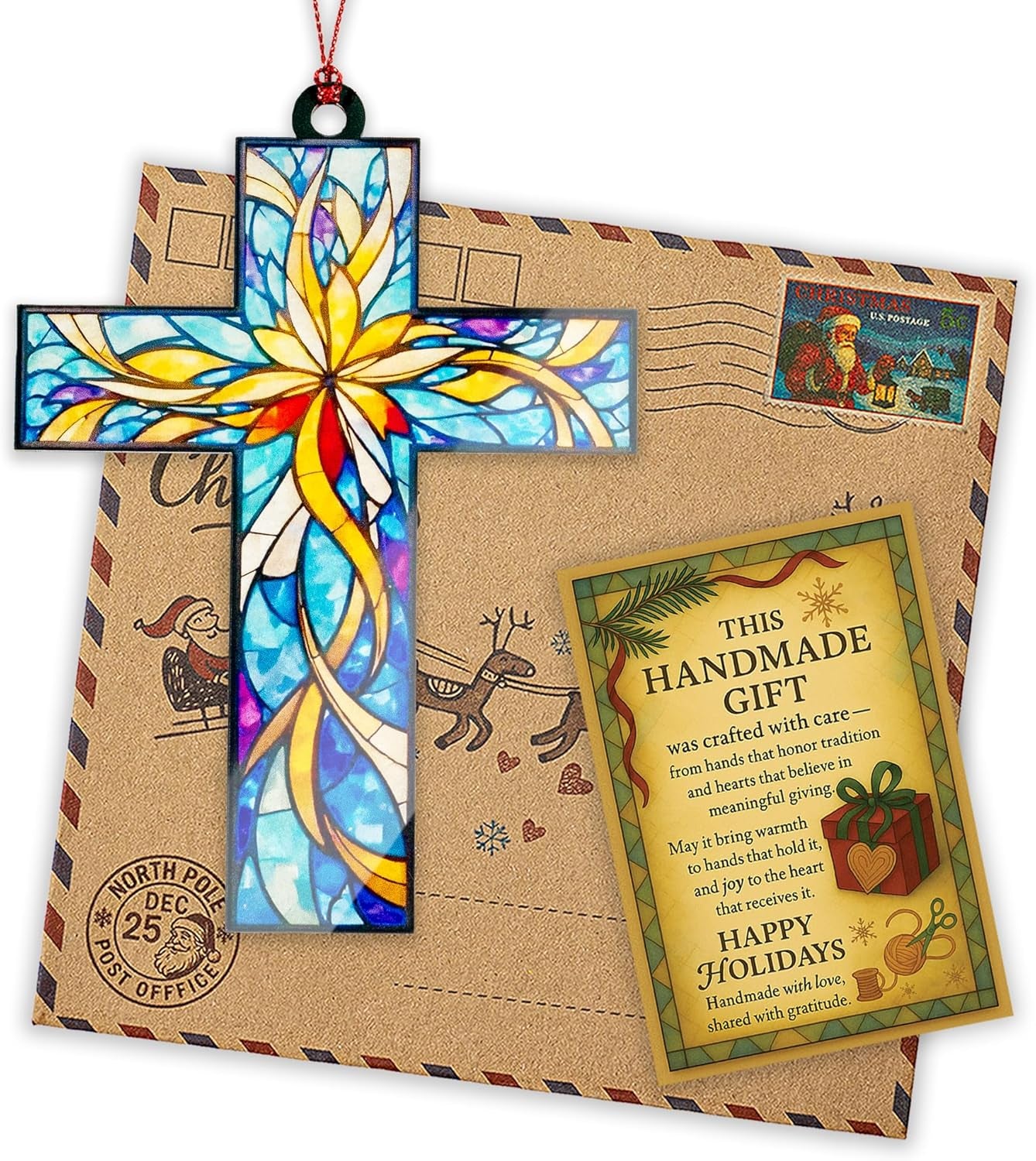 Cross Christmas Ornaments 2025, Jesus Christmas Decorations, Cross Ornament for Tree, Religious Gifts for Women, Nativity Cross Christian Gift for Xmas Holiday Church, Bible Gifts, Grace, New Year