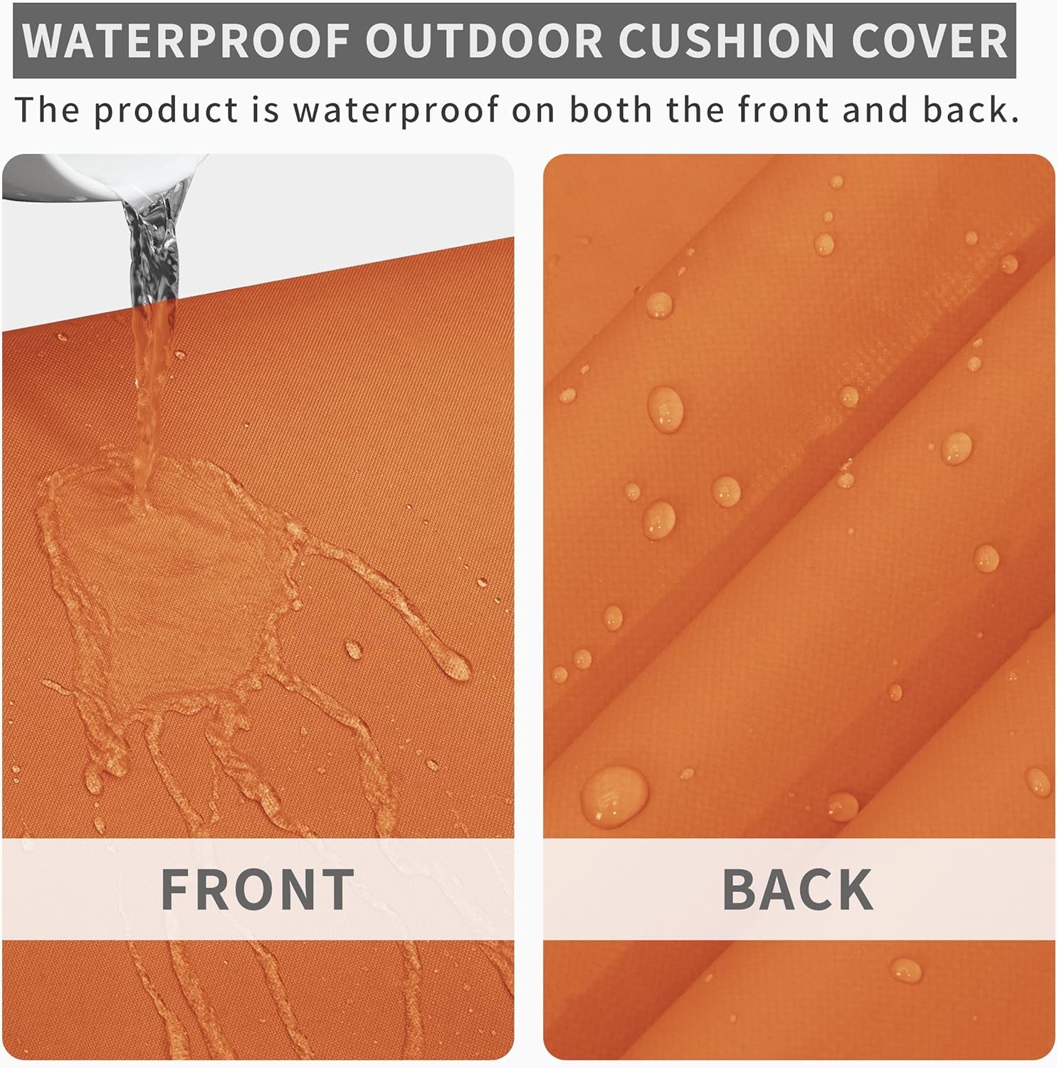 42X18X3 Inch Waterproof Outdoor Couch Bench Cushion Covers Only Replacement Non-Slip Patio Seat Cushion Slipcover with Zipper and Adjustable Straps Orange