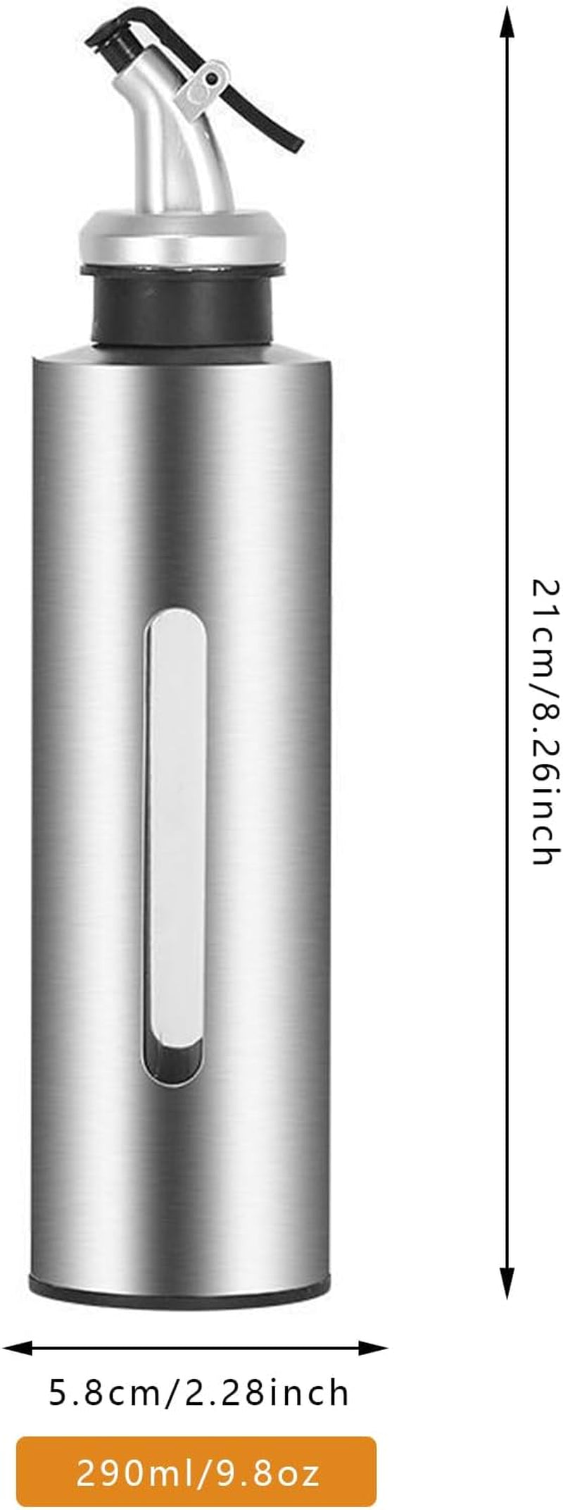 Olive Oil and Vinegar Dispenser Bottle Set for Kitchen,9.9Oz Clear Plastic Olive Oli Carafe(290Ml) with Pourers and Funnel (Large)