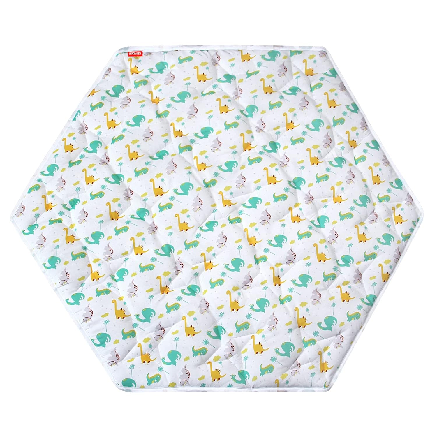 Hexagon Playpen Mat, Dinosaur Print Baby Playmat Kids Tent Mat Hexagon Rug Mat Suitable for Regalo My Play Portable Play Yard Six Pannel Playpen