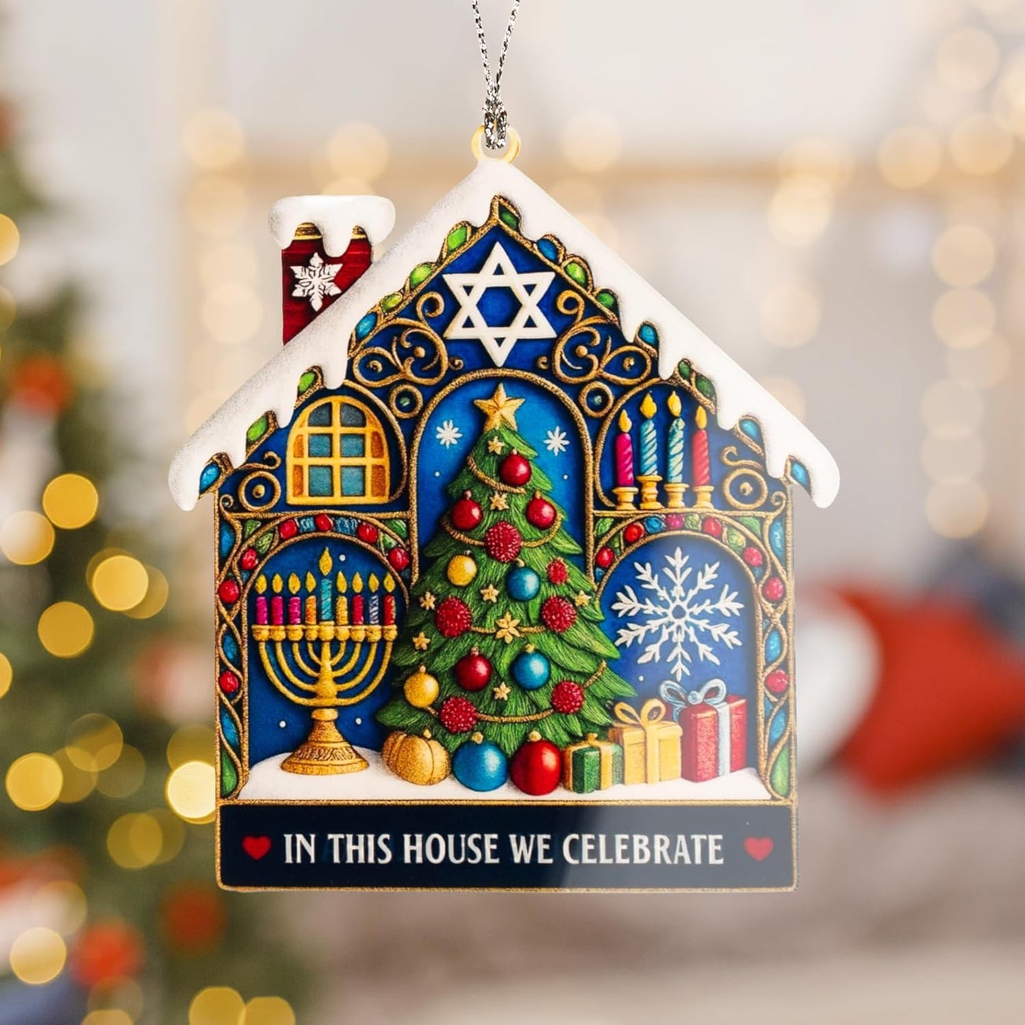 Hanukkah Christmas Ornaments 2025, Merry Chrismukkah Jewish and Christian, Hanukkah Decorations for Home, Jewish Gifts for Mom Sister Friends, Unique Gifts for Women Men