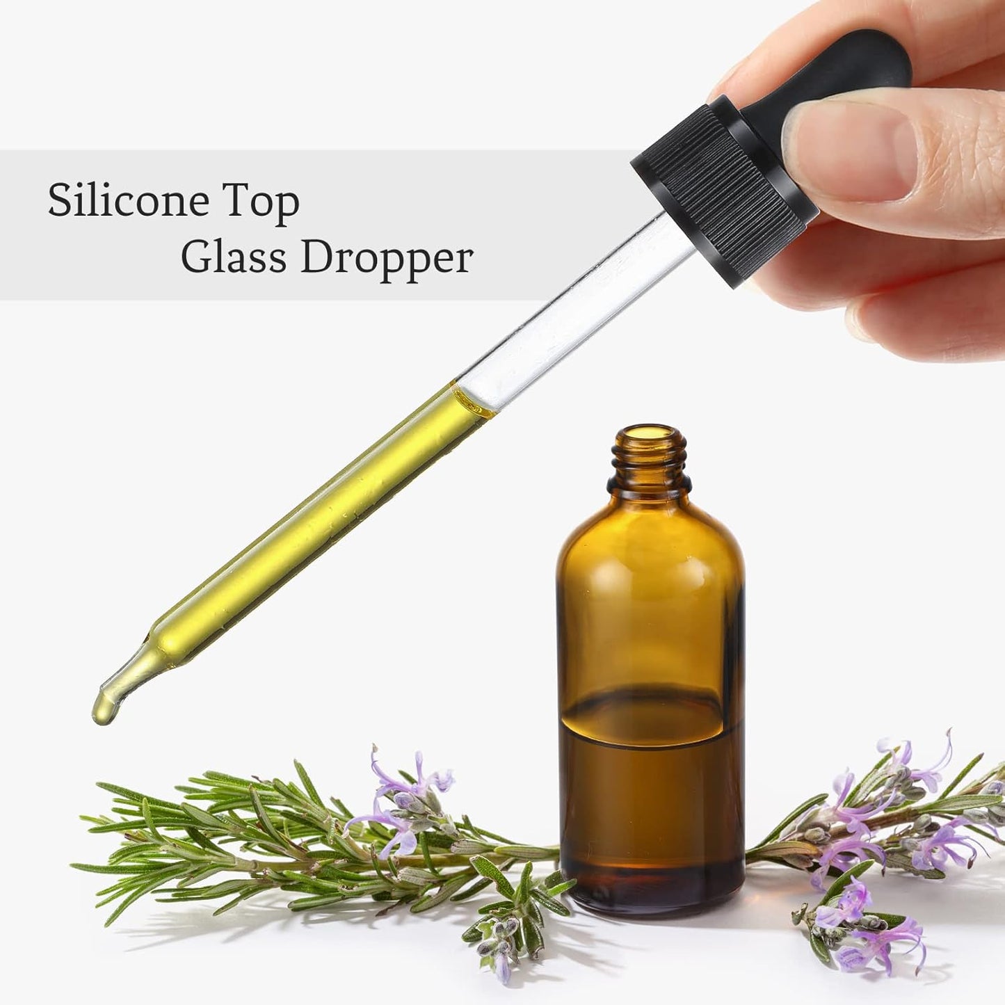 4 Pack, 100Ml Dropper Bottles with 1 Funnel & 4 Labels - Essential Oils Bottles for Health, Personal Care & Beauty - 3.4Oz Thick Dark Amber Glass Tincture Bottle with Eye Droppers, Leakproof