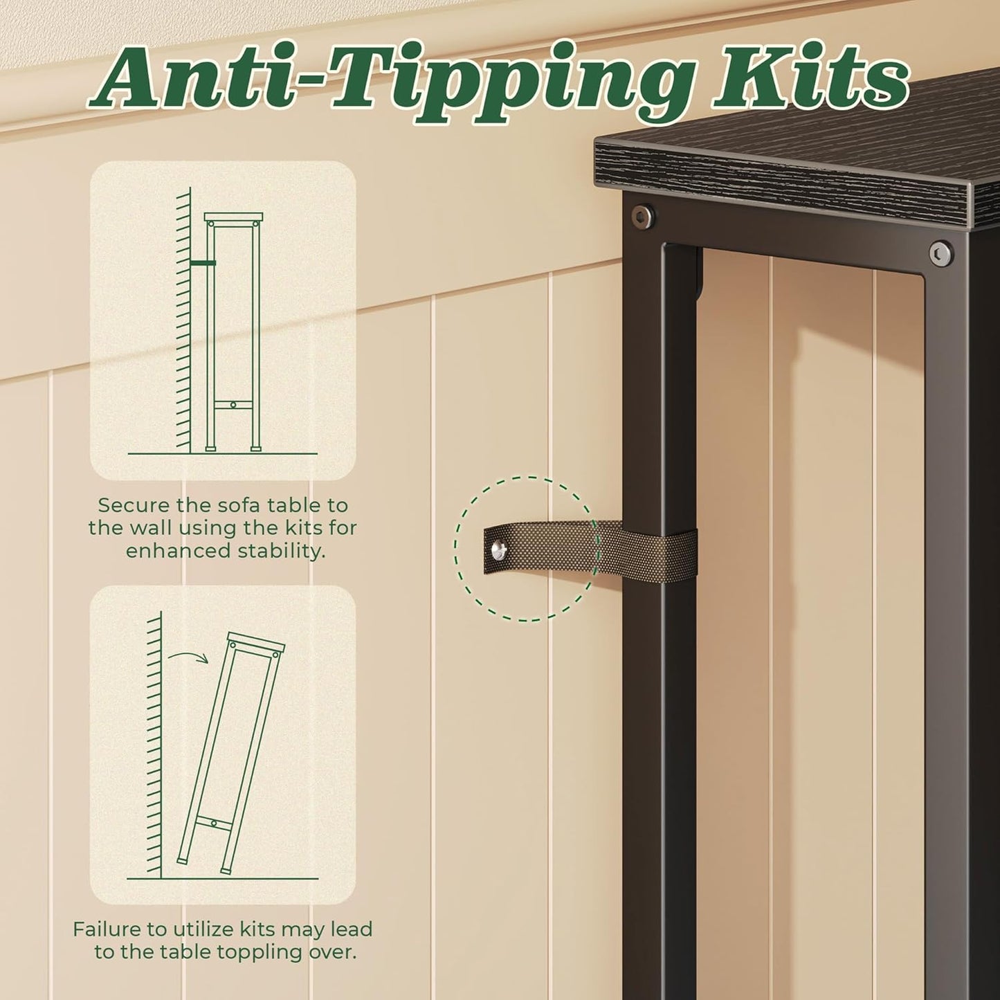 5.9-Inch Narrow Console Table Set with Outlet, 78-Inch Total Length, Behind Couch and Long Entryway Tables with Charging Station for Living Room and Hallway, Black