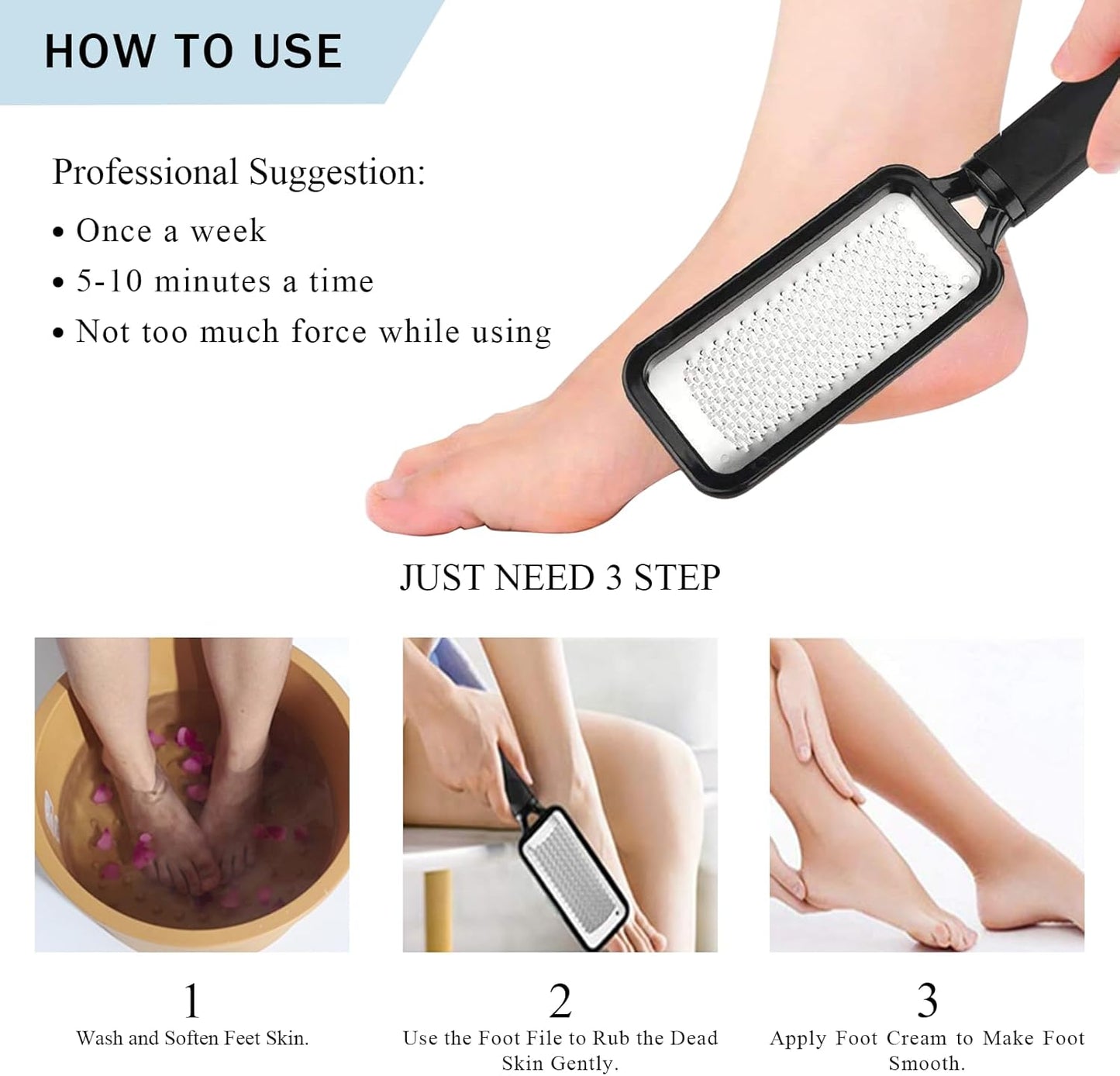 Callus Remover for Feet 2 Pack Colossal Foot Files Kit Foot Scrubber Foot Rasp Premium Stainless Steel Foot Files for Professional Foot Care