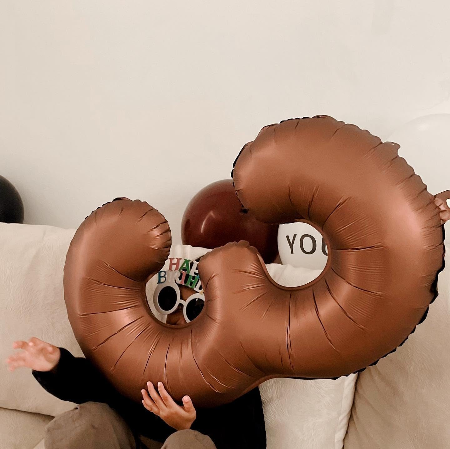 Dark Brown Number Balloon 40 Inch, Coffee Brown 0 Number Balloons, 10 20 30 40 50 Numbers Balloon Chocolate Brown Birthday Decorations Party Supplies for Women Men