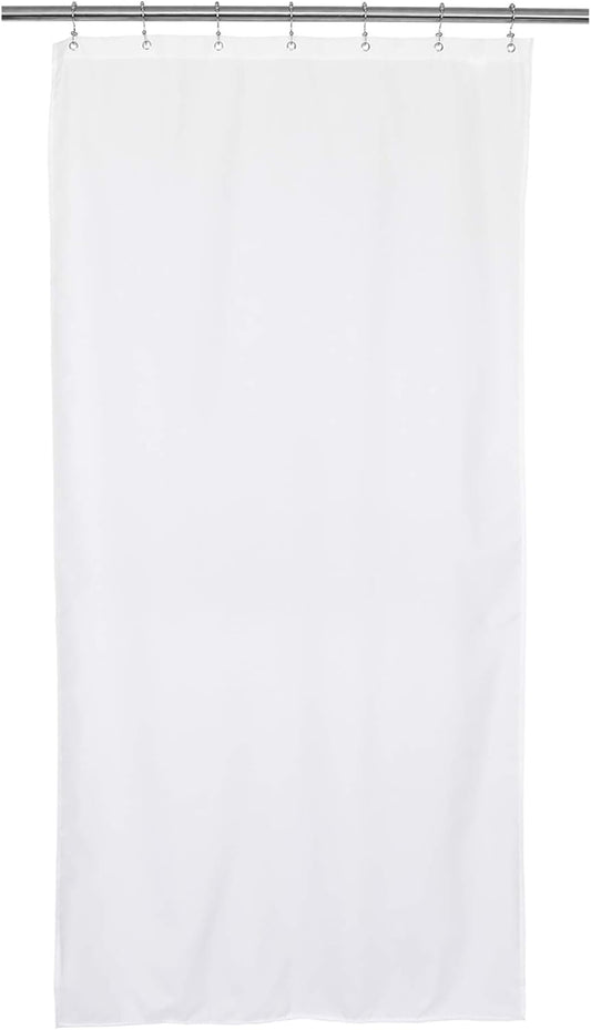Waterproof Fabric Stall Shower Curtain or Liner 36 Inch Wide Half Size Microfiber, Hotel Quality Stand-Up Small Narrow Single Shower Curtain, Machine Washable, White, 36X72