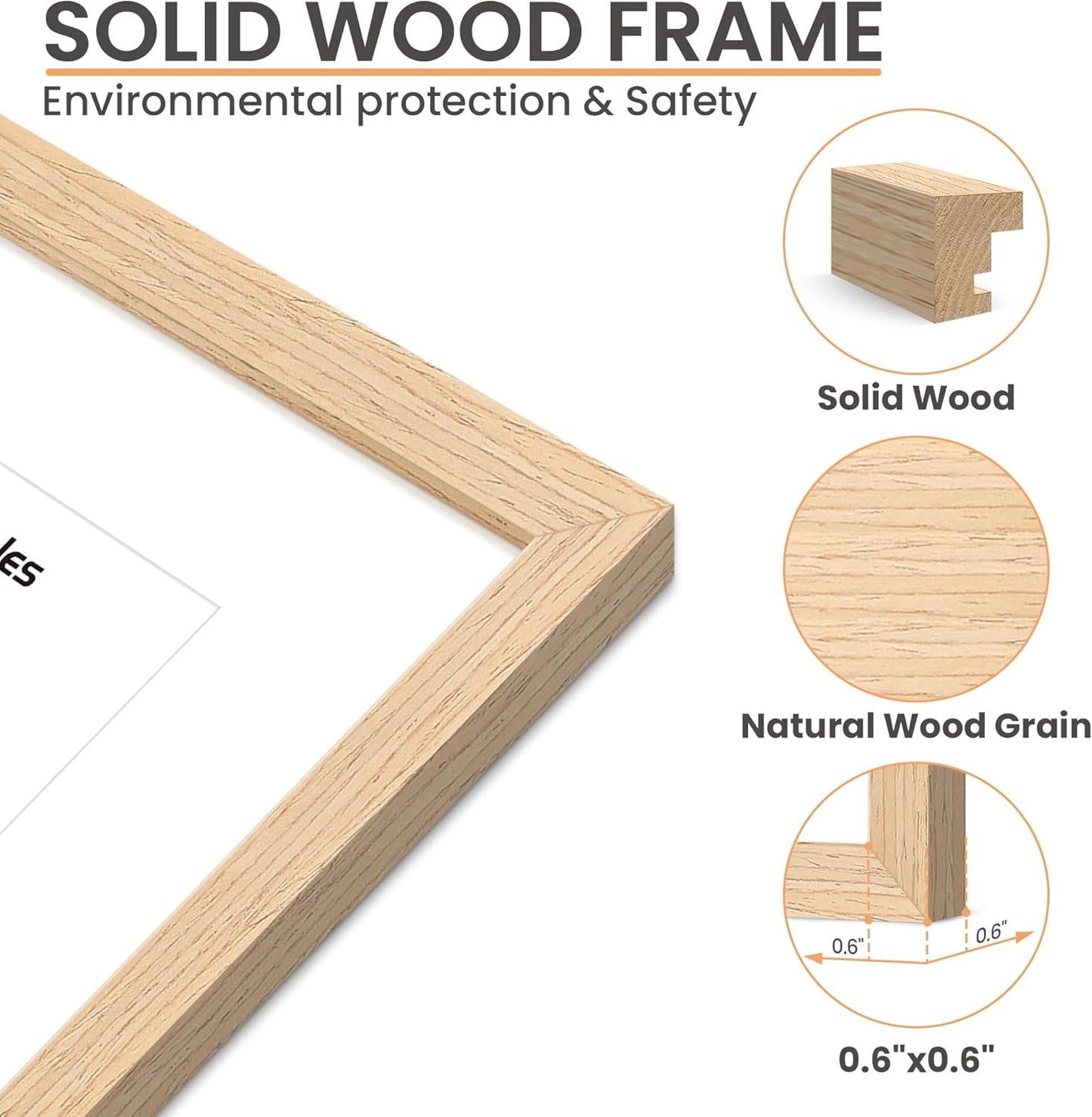 1Pack Wooden Frame 8X10 Bundle with 1 PVC 8X10