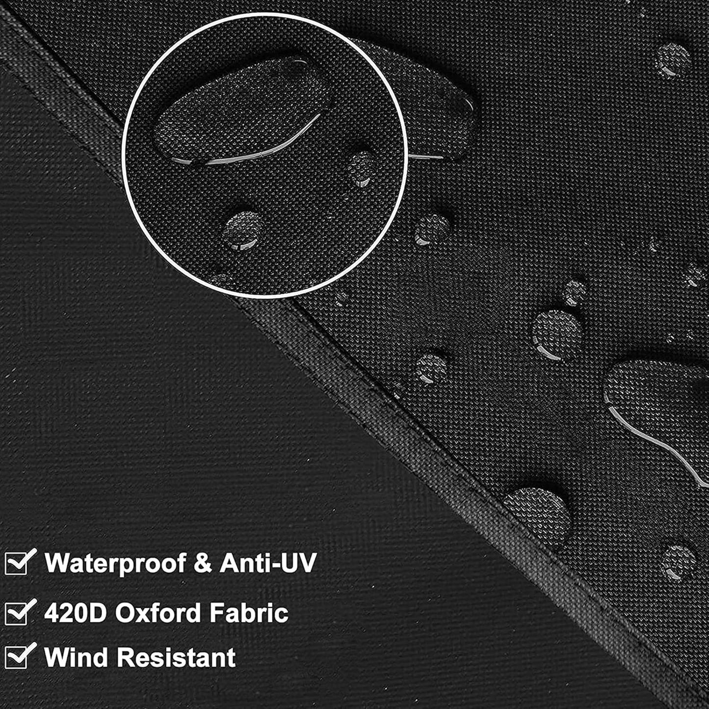 Outdoor 48"X61" Garden Fountain Cover, Heavy Duty Waterproof Bird Bath Cover, Fountain Cover with Locking Drawstring for Winter, Black
