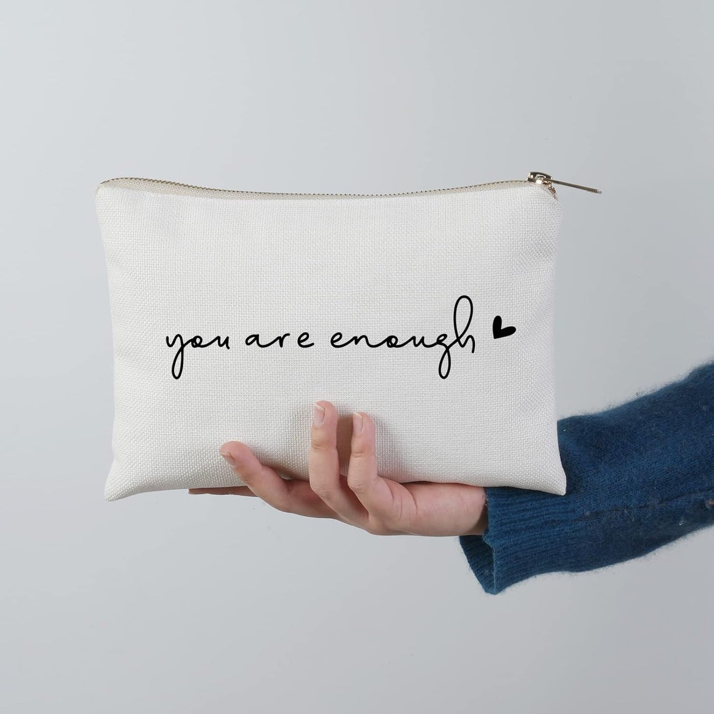 You Are Enough Makeup Bag Friend Gift Support Gift Affirmations Gift Mental Health Sister Lipstick Bag Gift for Women Inspirational Gift Self Love