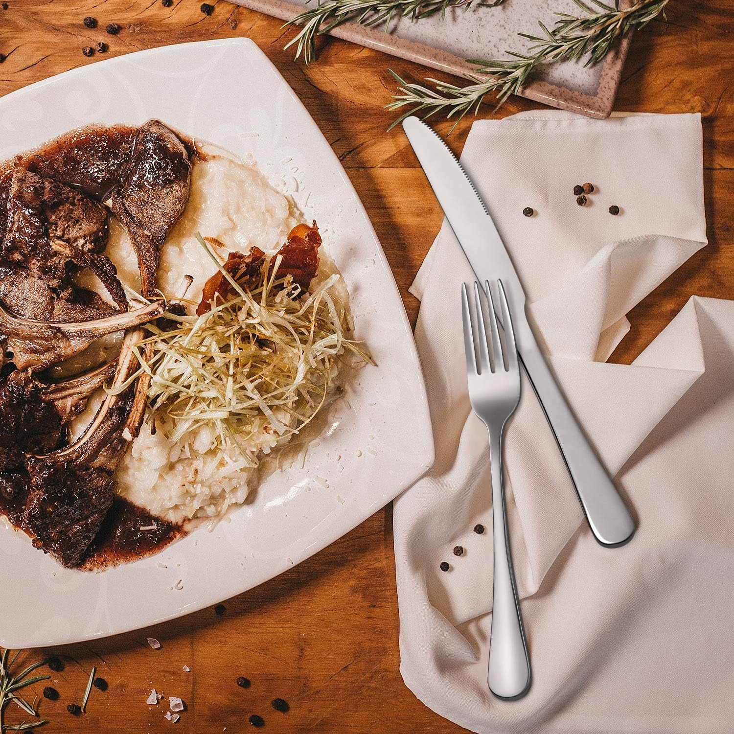 24-Piece Forks Silverware Set, Food-Grade Stainless Steel Dinner Forks Set, Dishwasher Safe, 8 Inches