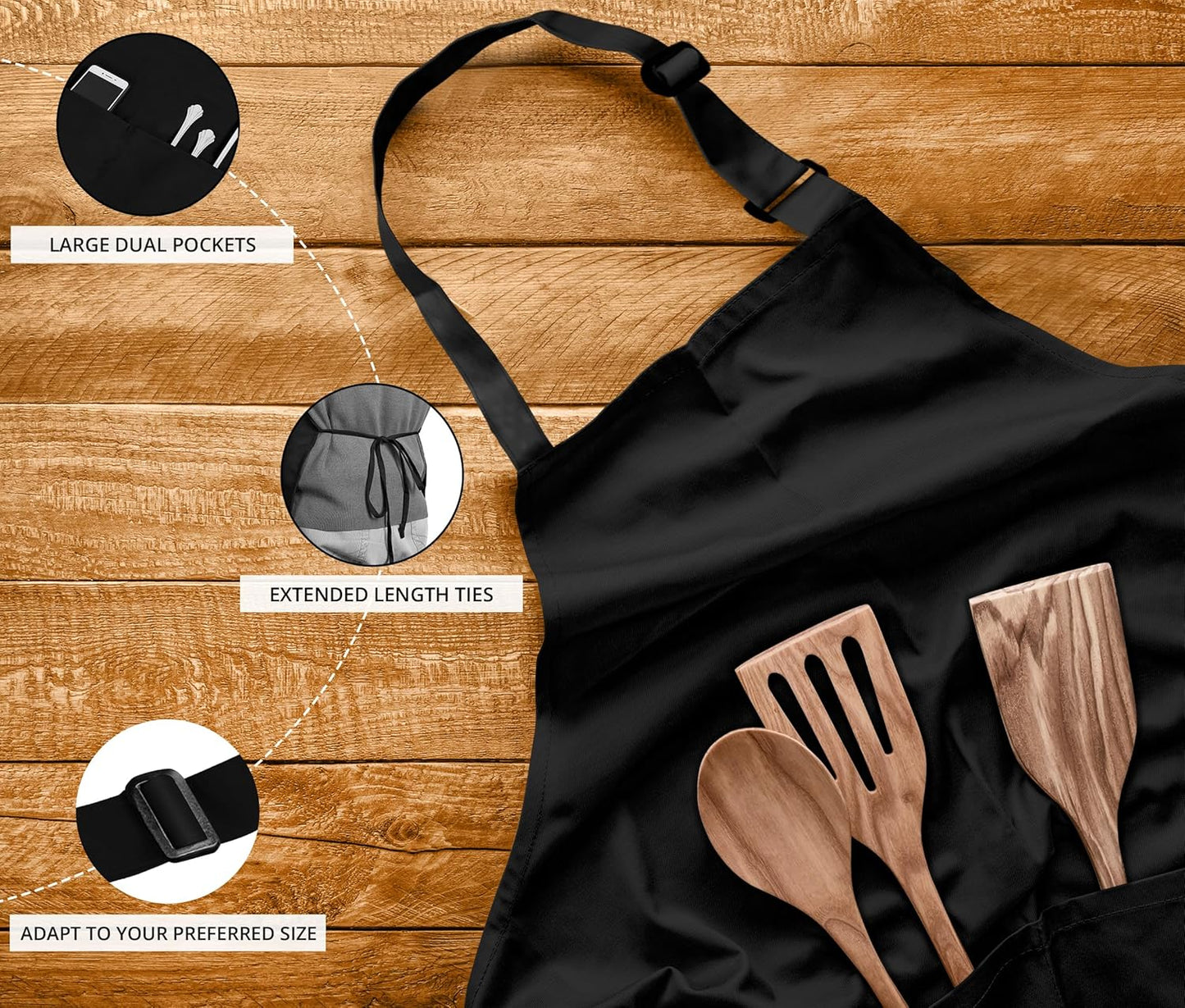 10 Pack Bib Apron Adjustable with 2 Pockets, Water and Oil Resistant, Cooking Kitchen Chef Apron for Women Men