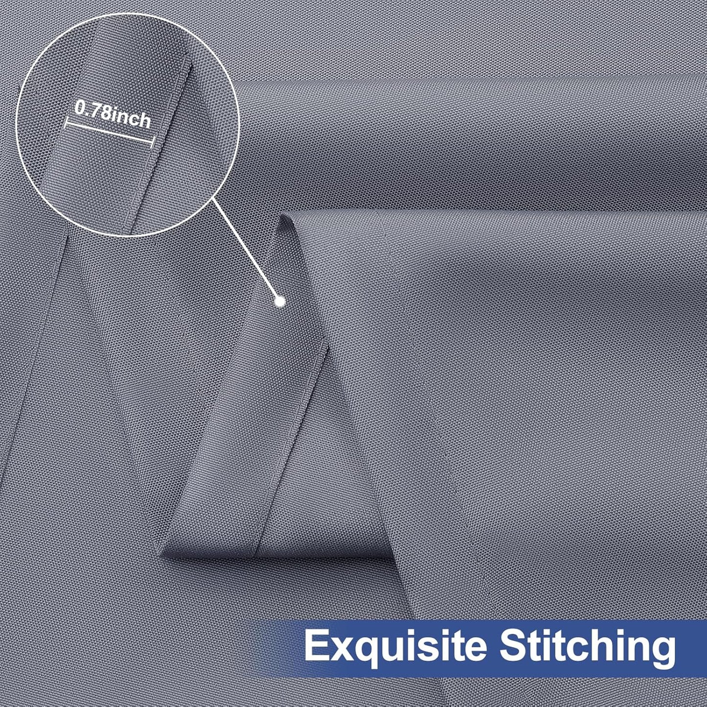 2 Pack Rectangle Table Cloth, Elastic Fitted Fabric Tablecloth Fits for 5 Foot Folding Tables, Washable Table Cover for Picnic, Camping, Indoor & Outdoor (Grey, 30" X 60")