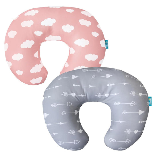 Nursing Pillow Cover 2 Pack for Breastfeeding Pillow, Ultra Soft and Cozy Nursing Slipcovers, Snug Fits Boppy Pillow, Perfect Choice for Mom