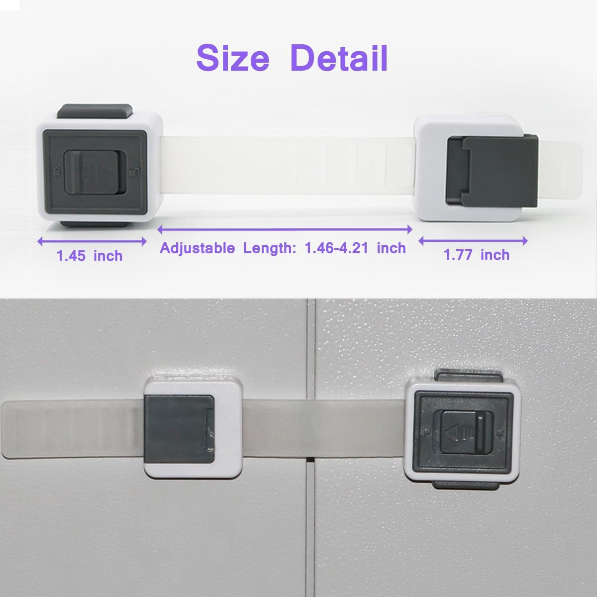 Child Proofing Cabinet Locks 4 Pack & Child Safety Cabinet Strap Locks 4 Pack