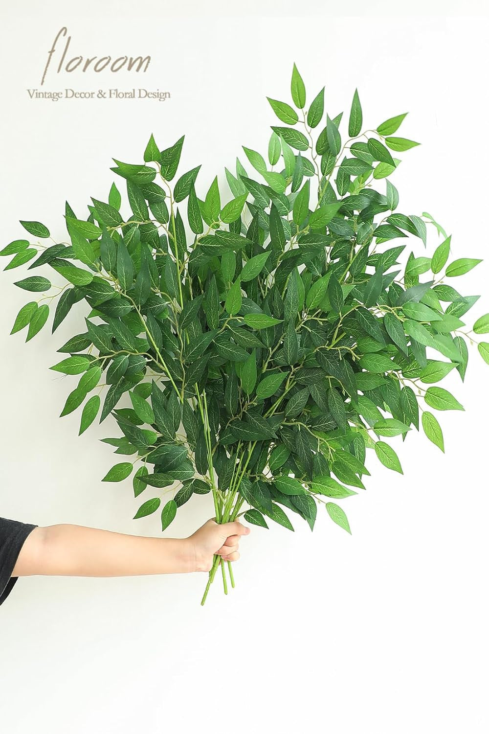 12-Piece 28-Inch Artificial Italian Ruscus Greenery Stems - Faux Hanging Greenery Spray for Wedding Bouquets, Centerpieces, and Home Décor
